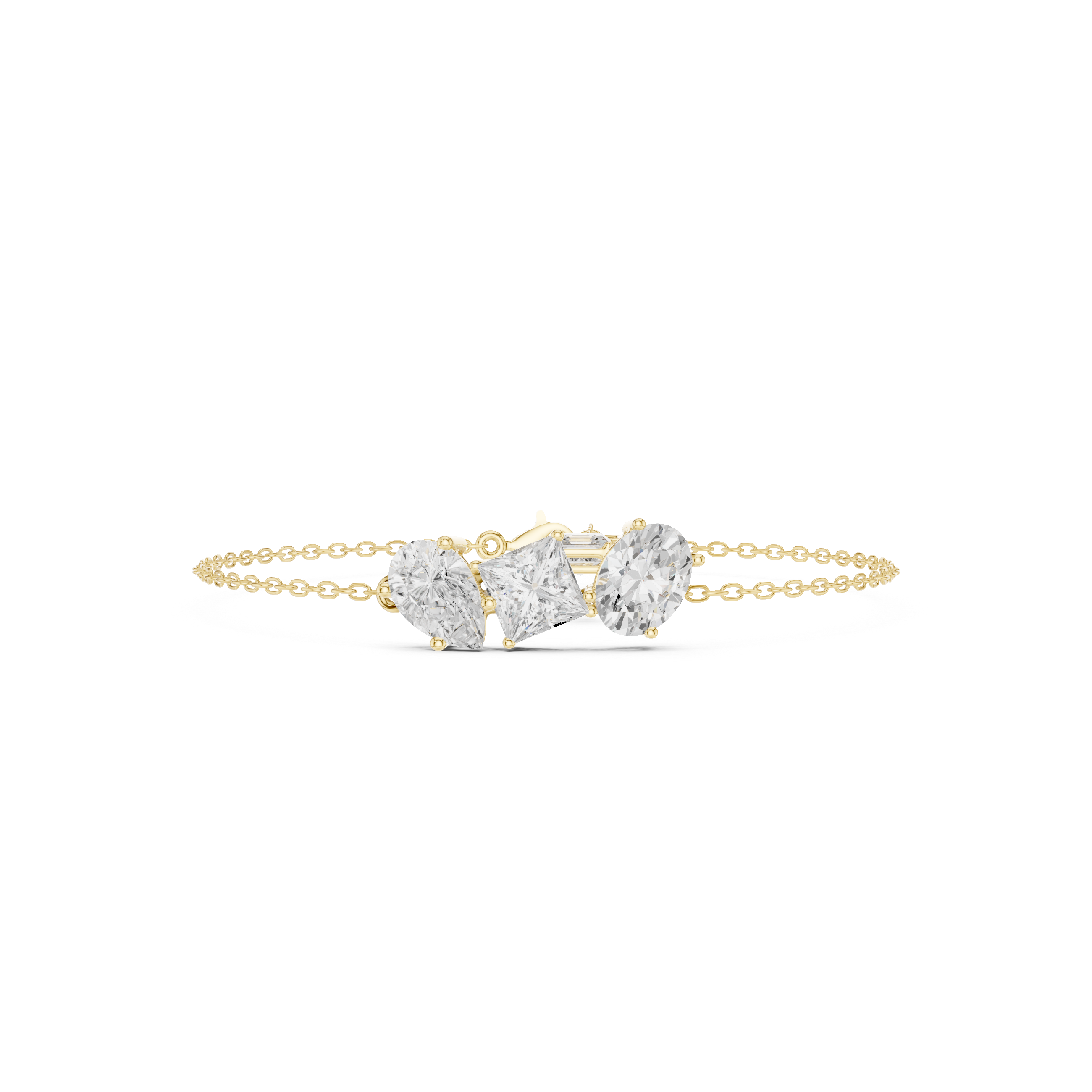 Trio Lab-Grown Diamond Chain Bracelet in 14K/18K Gold