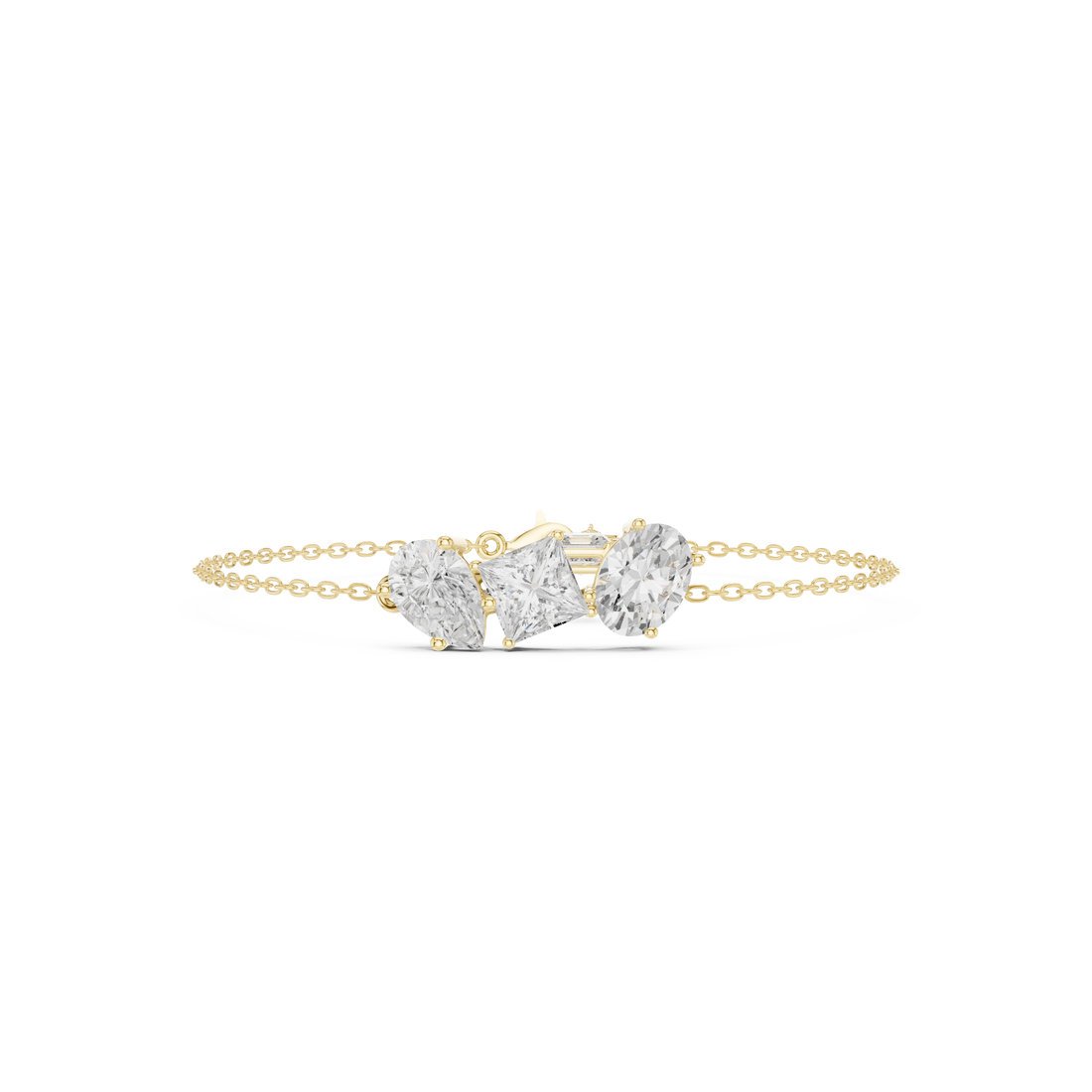 Trio Lab-Grown Diamond Chain Bracelet in 14K/18K Gold