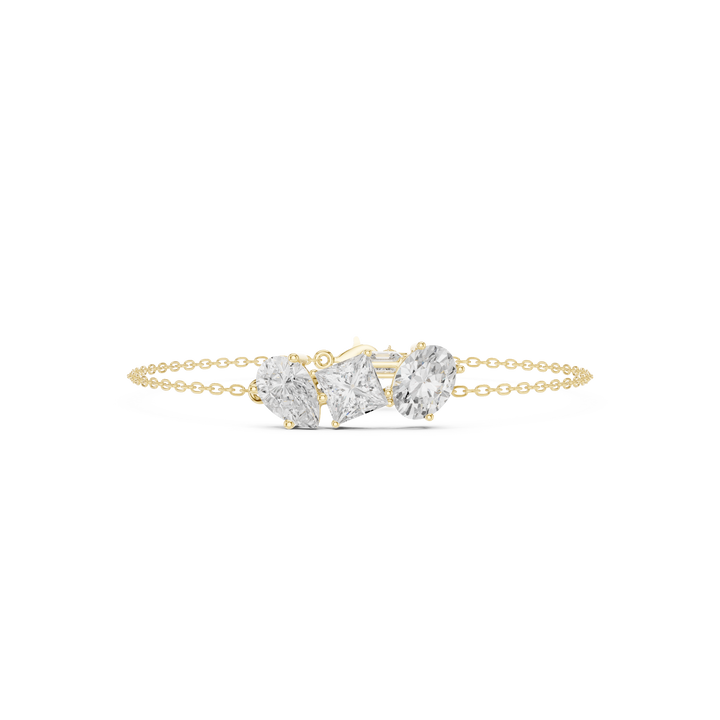 Trio Lab-Grown Diamond Chain Bracelet in 14K/18K Gold