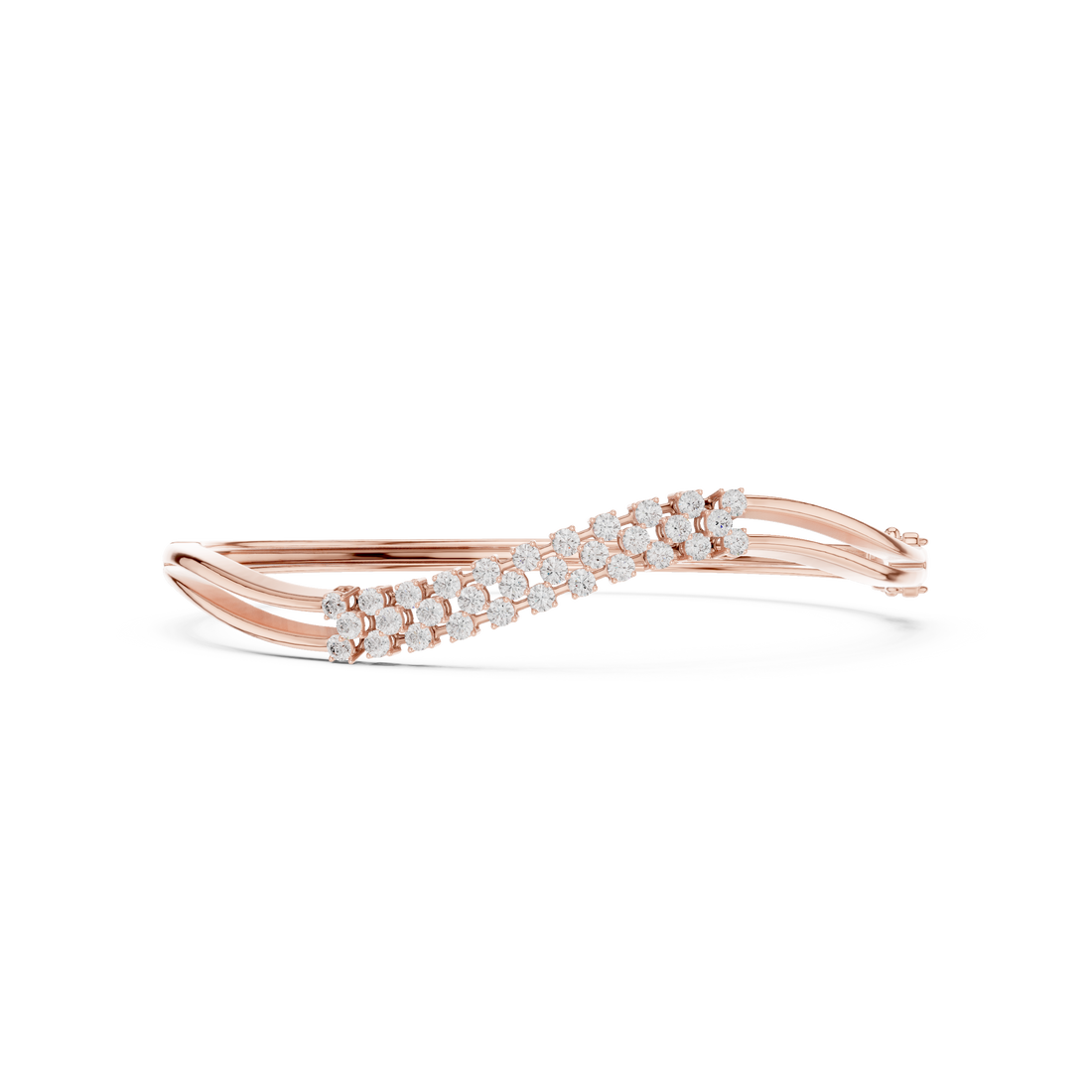 Elegant Twisted Lab-Grown Diamond Bracelet in 14K/18K Gold
