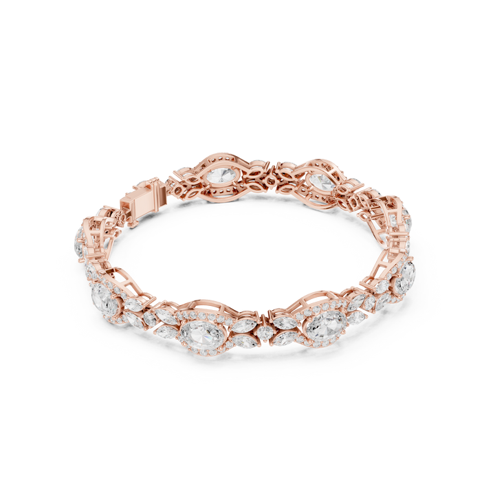Luxury Oval-Cut Lab-Grown Diamond Bracelet in 14K/18K Gold