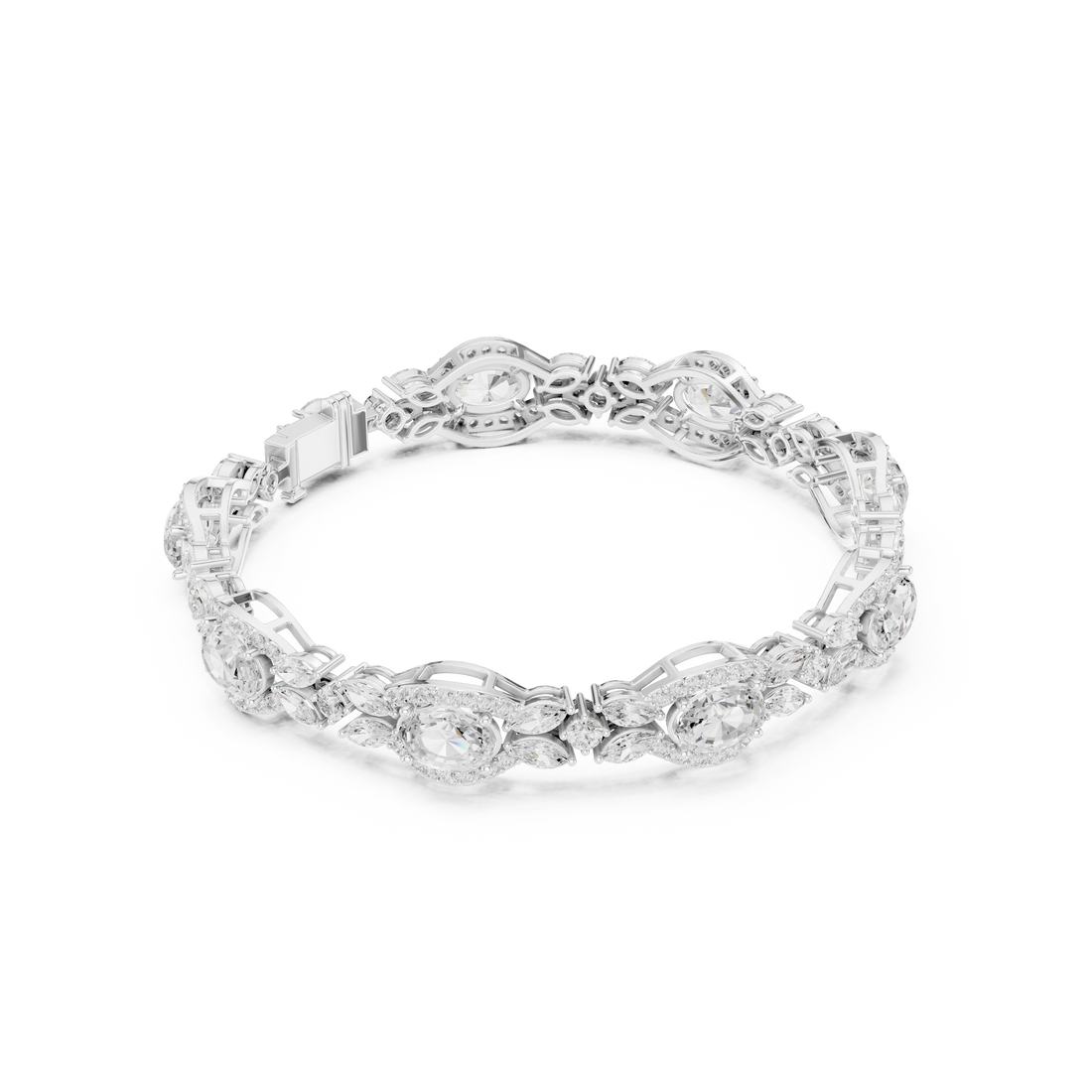 Luxury Oval-Cut Lab-Grown Diamond Bracelet in 14K/18K Gold