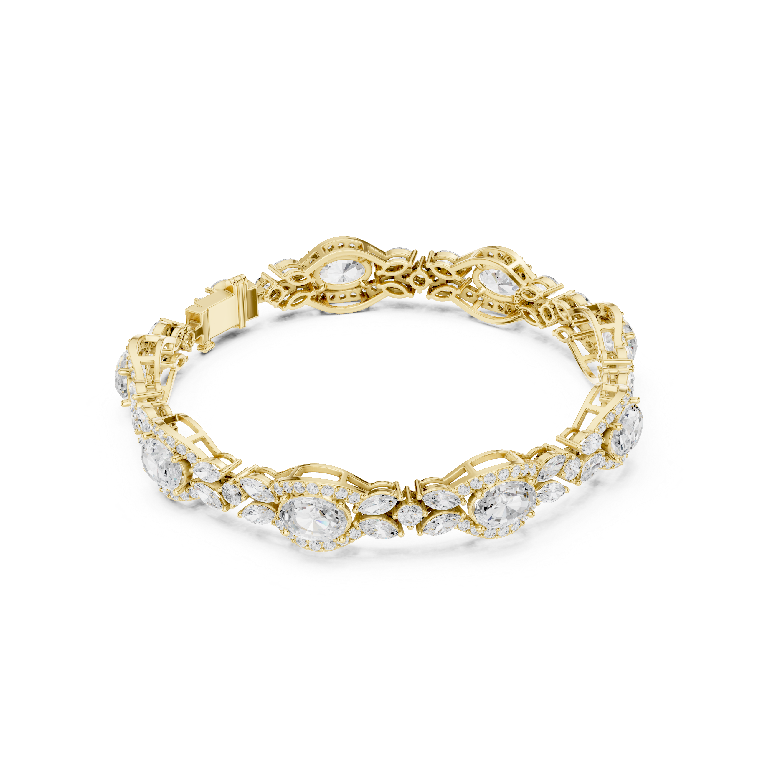 Luxury Oval-Cut Lab-Grown Diamond Bracelet in 14K/18K Gold