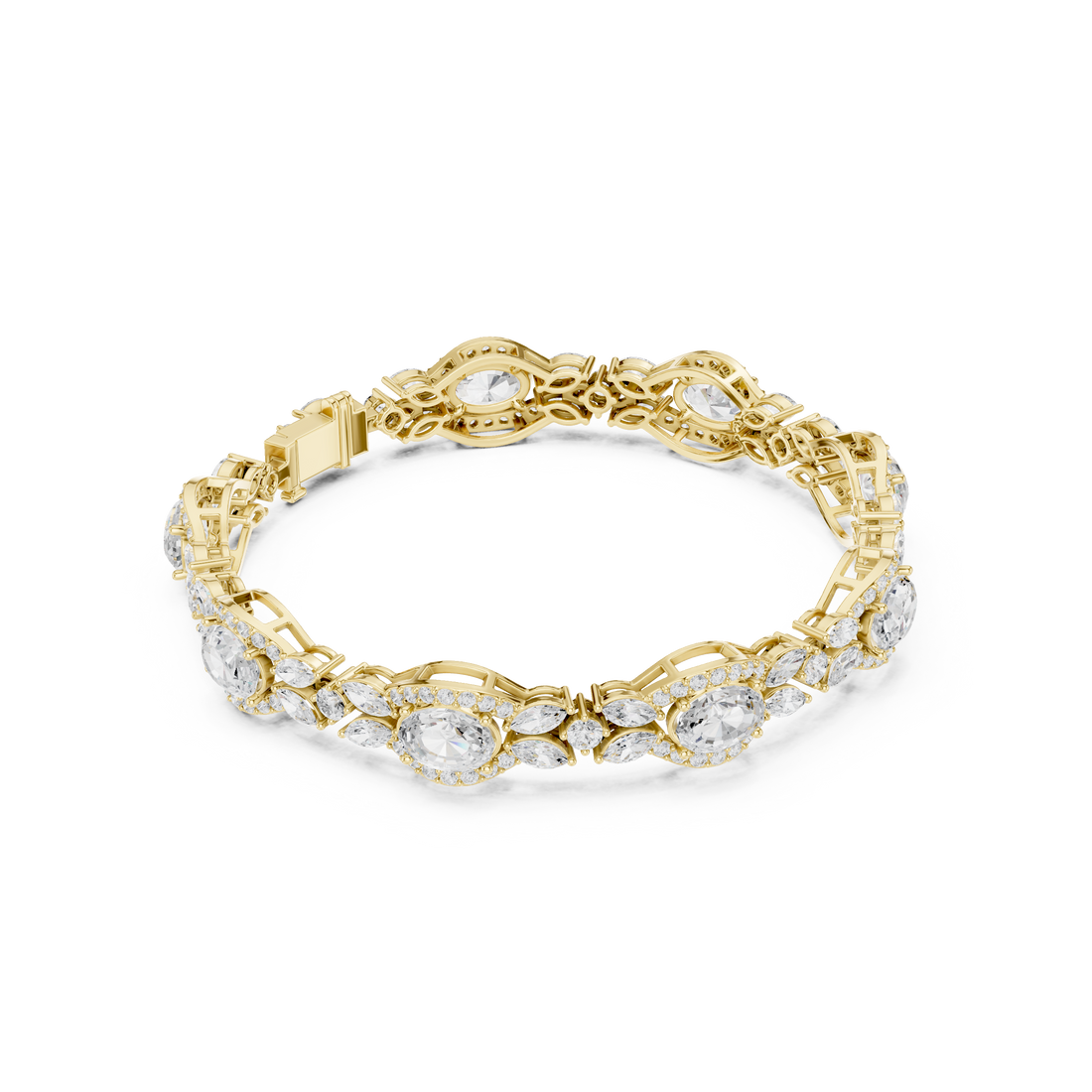 Luxury Oval-Cut Lab-Grown Diamond Bracelet in 14K/18K Gold