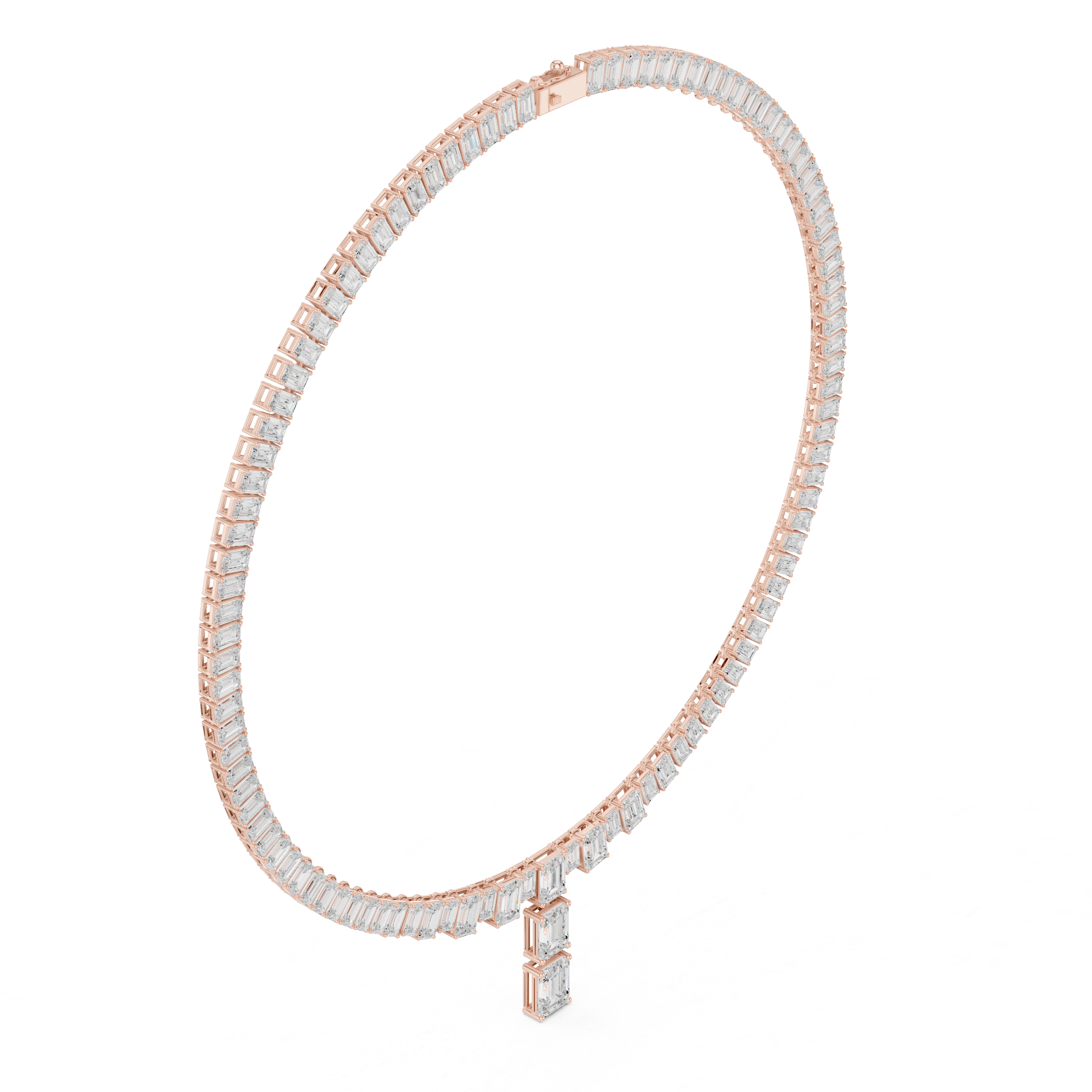 Classic Lab-Grown Diamond Emerald Cut Necklace in 14K/18K Gold