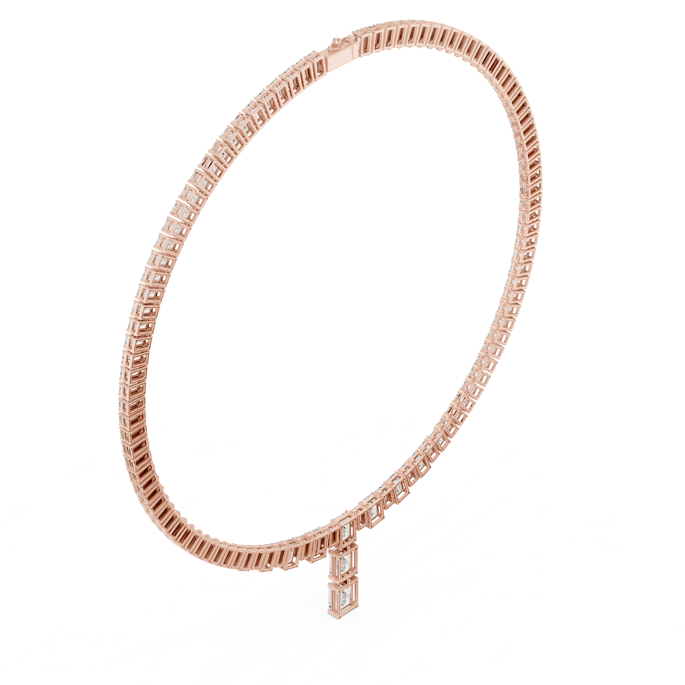 Classic Lab-Grown Diamond Emerald Cut Necklace in 14K/18K Gold