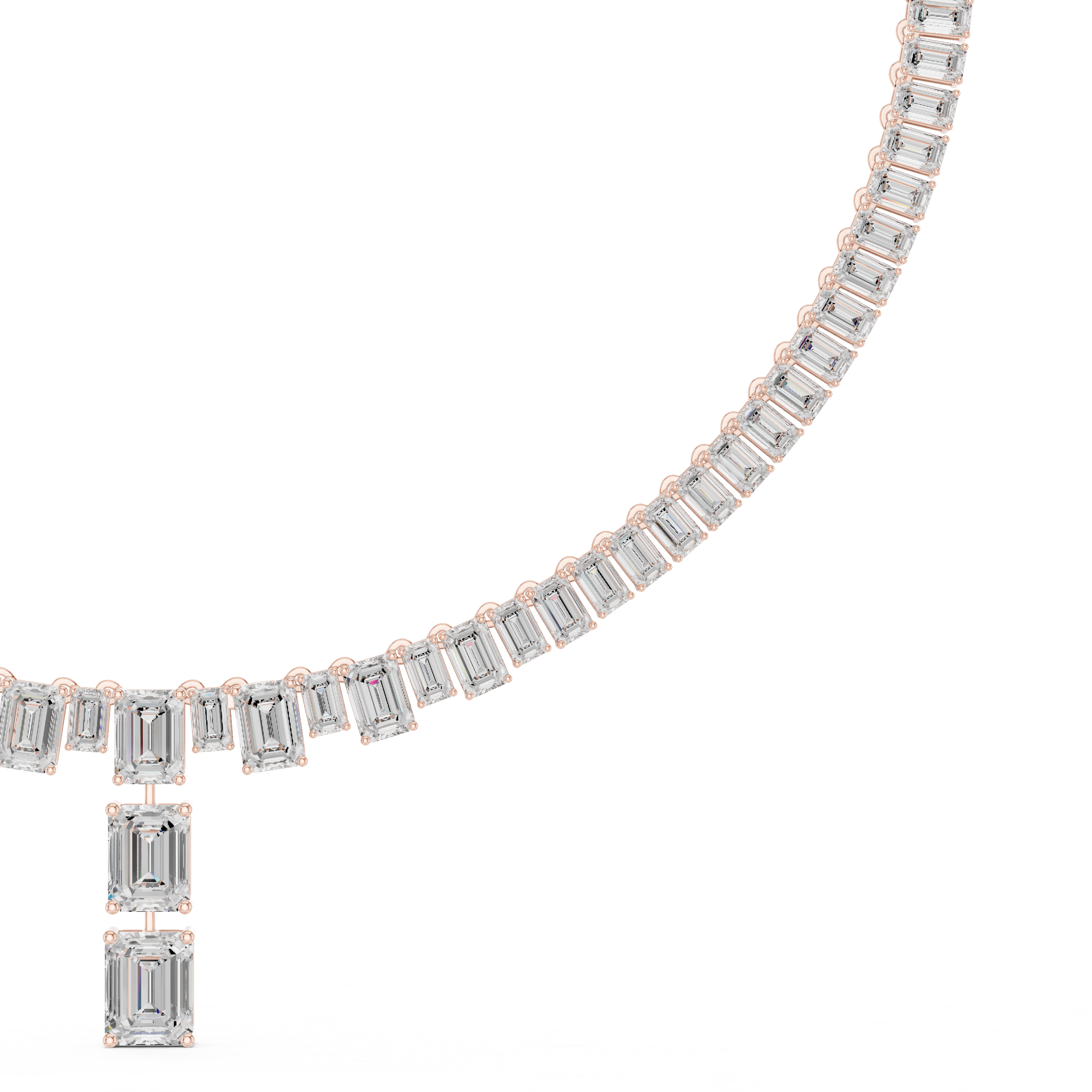 Classic Lab-Grown Diamond Emerald Cut Necklace in 14K/18K Gold