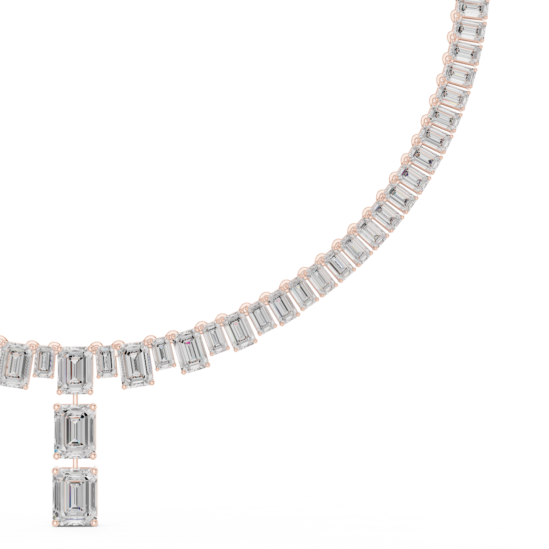 Classic Lab-Grown Diamond Emerald Cut Necklace in 14K/18K Gold