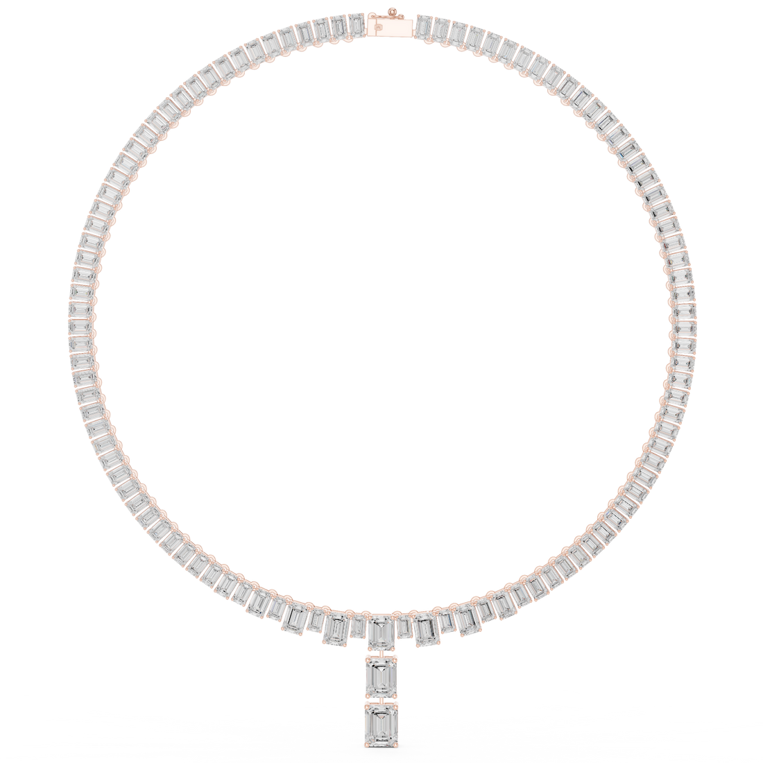 Classic Lab-Grown Diamond Emerald Cut Necklace in 14K/18K Gold