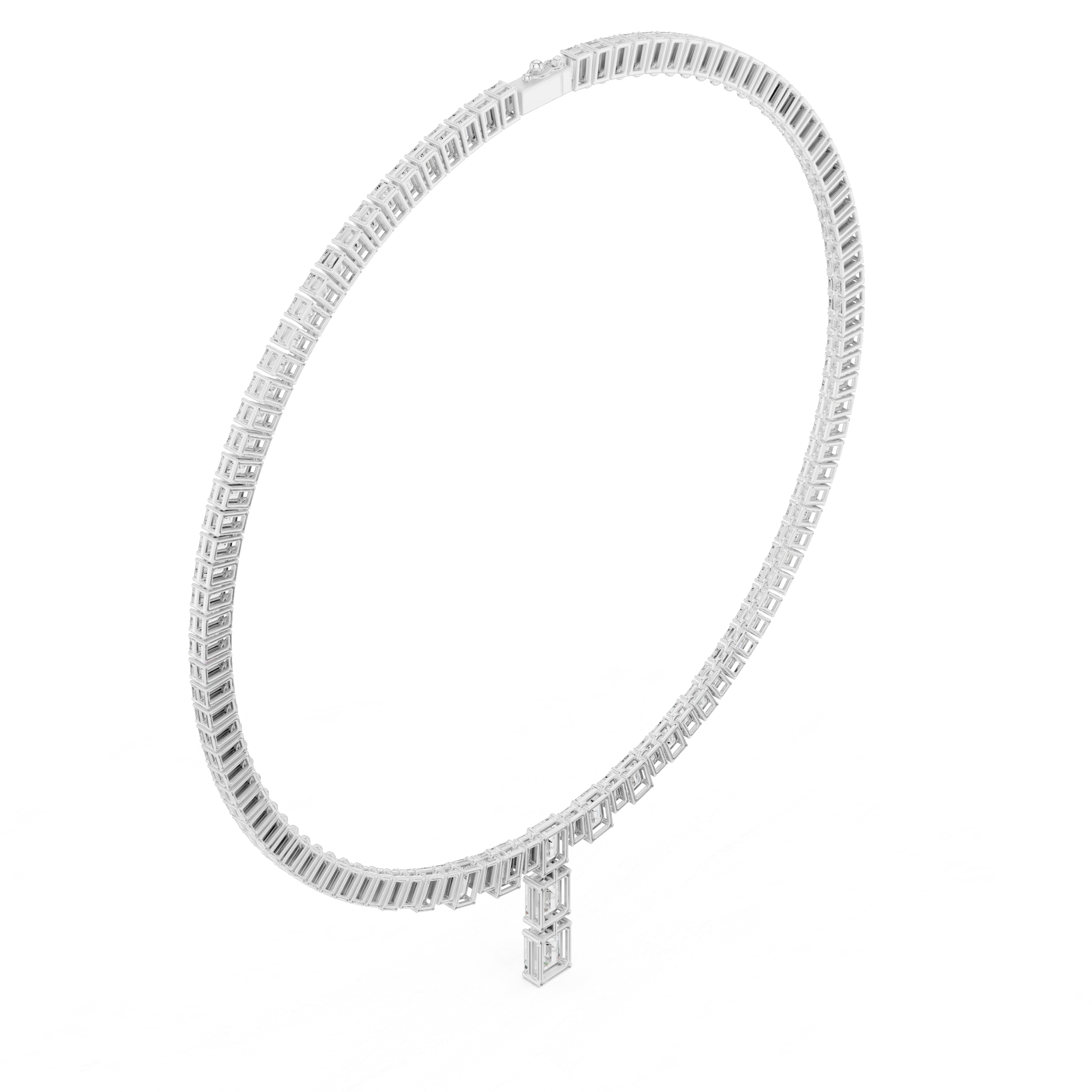 Classic Lab-Grown Diamond Emerald Cut Necklace in 14K/18K Gold