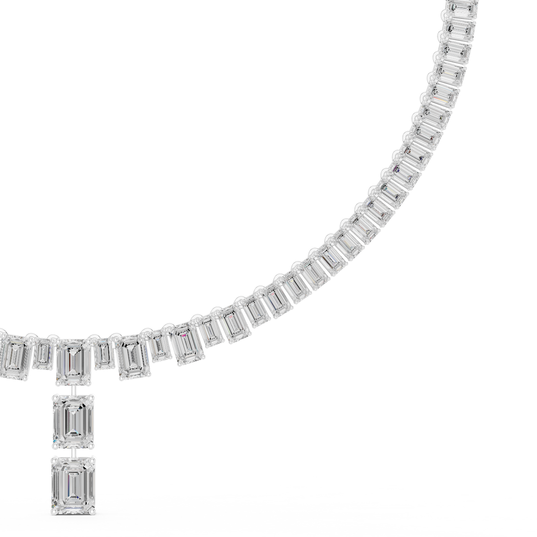 Classic Lab-Grown Diamond Emerald Cut Necklace in 14K/18K Gold