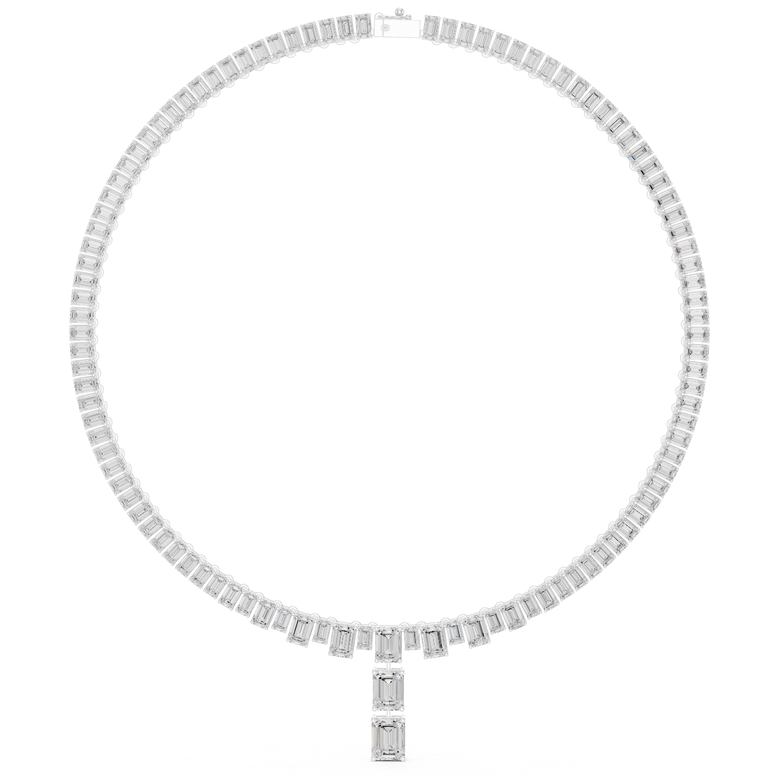 Classic Lab-Grown Diamond Emerald Cut Necklace in 14K/18K Gold