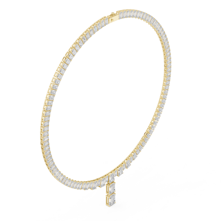 Classic Lab-Grown Diamond Emerald Cut Necklace in 14K/18K Gold