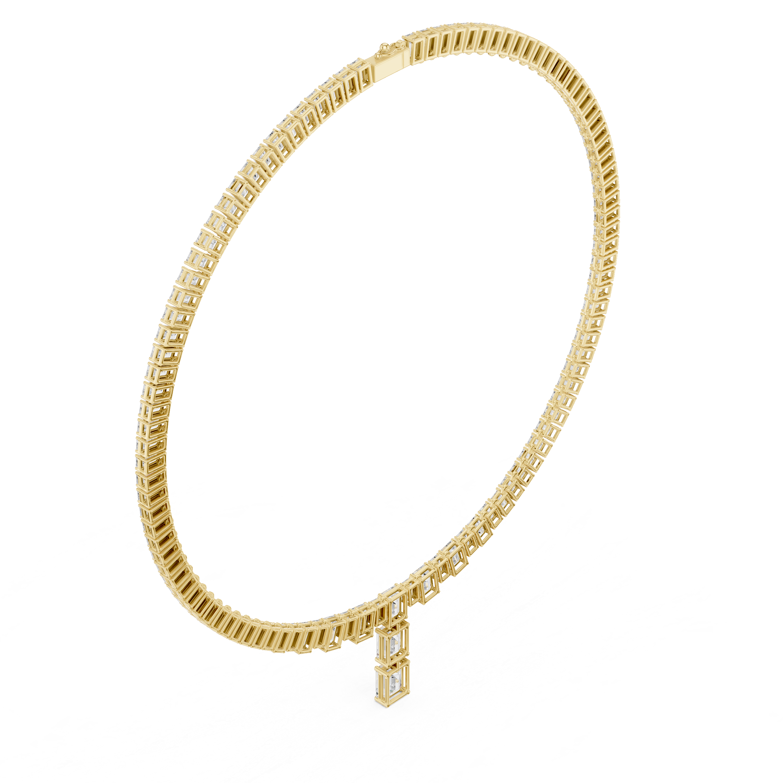 Classic Lab-Grown Diamond Emerald Cut Necklace in 14K/18K Gold