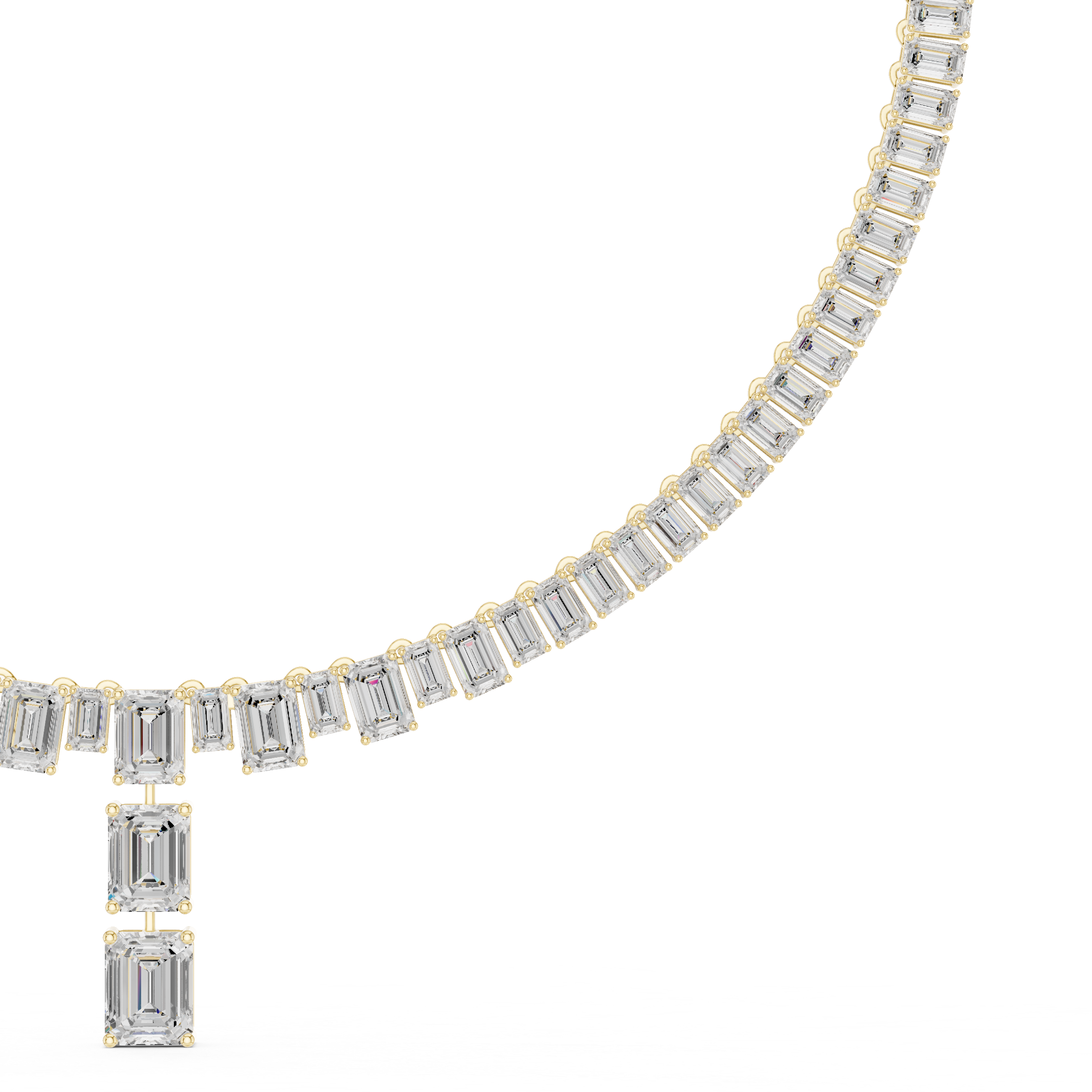Classic Lab-Grown Diamond Emerald Cut Necklace in 14K/18K Gold