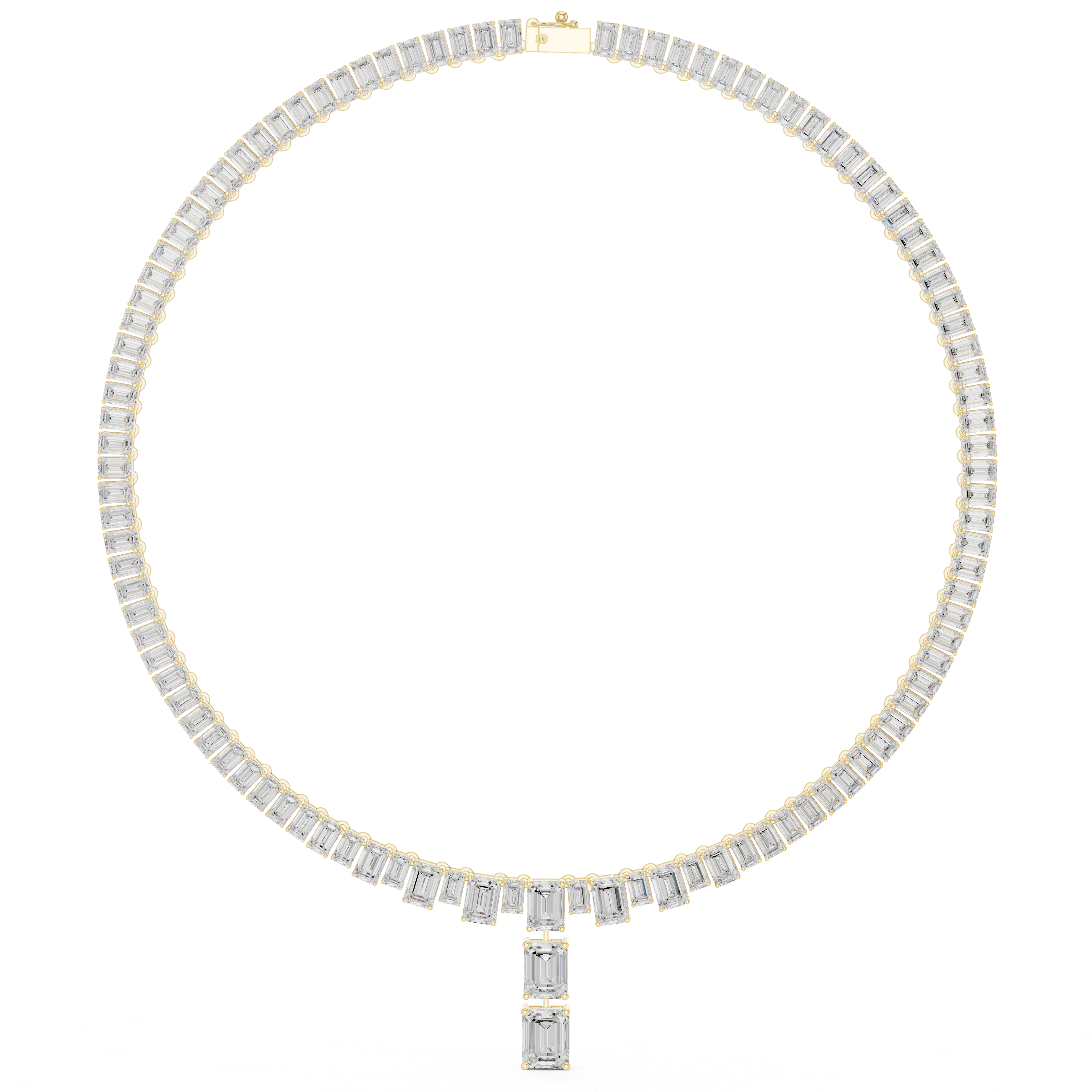 Classic Lab-Grown Diamond Emerald Cut Necklace in 14K/18K Gold