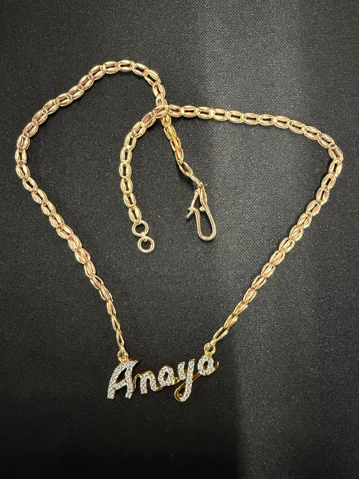 Personalized Amaya Diamond Name Necklace in 9K, 14K & 18K Gold