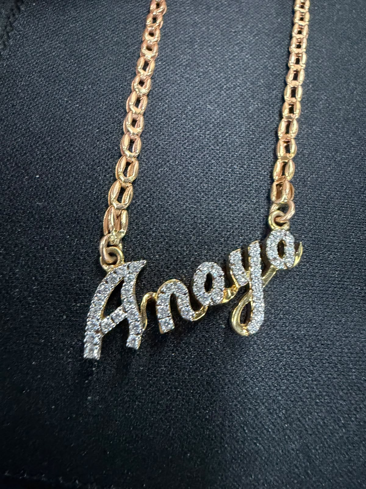 Personalized Amaya Diamond Name Necklace in 9K, 14K & 18K Gold