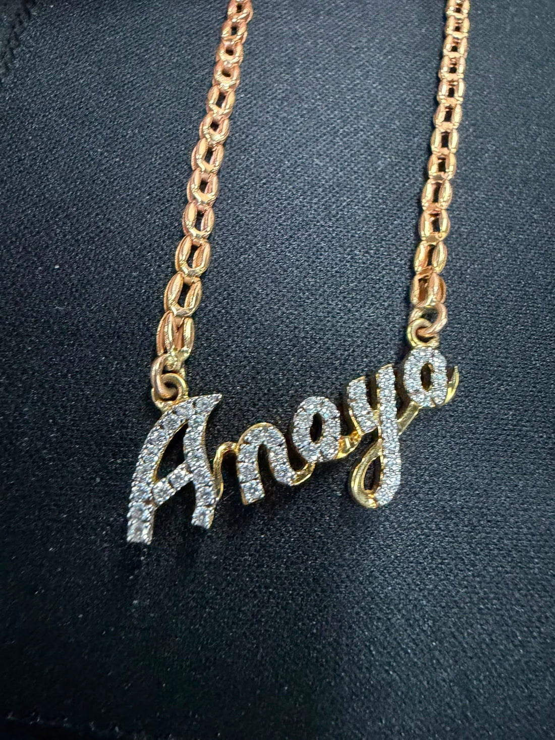 Personalized Amaya Diamond Name Necklace in 9K, 14K & 18K Gold