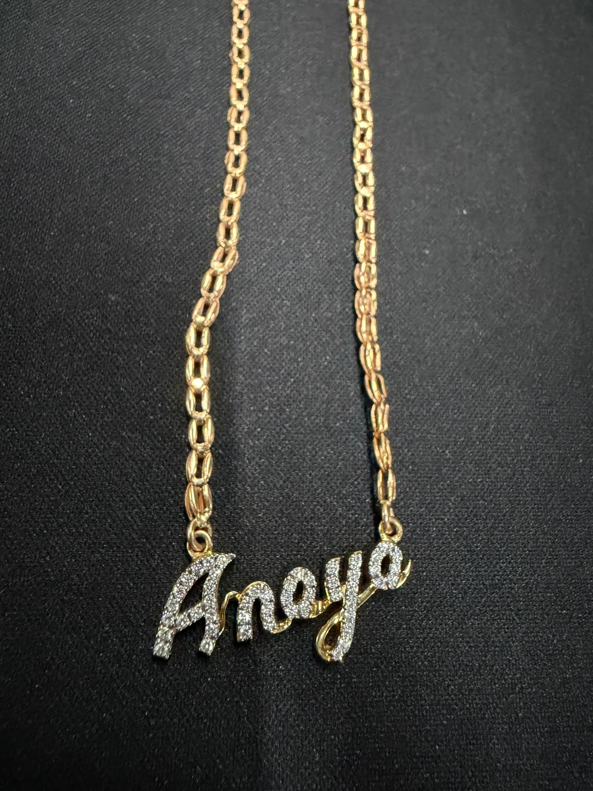 Personalized Amaya Diamond Name Necklace in 9K, 14K & 18K Gold