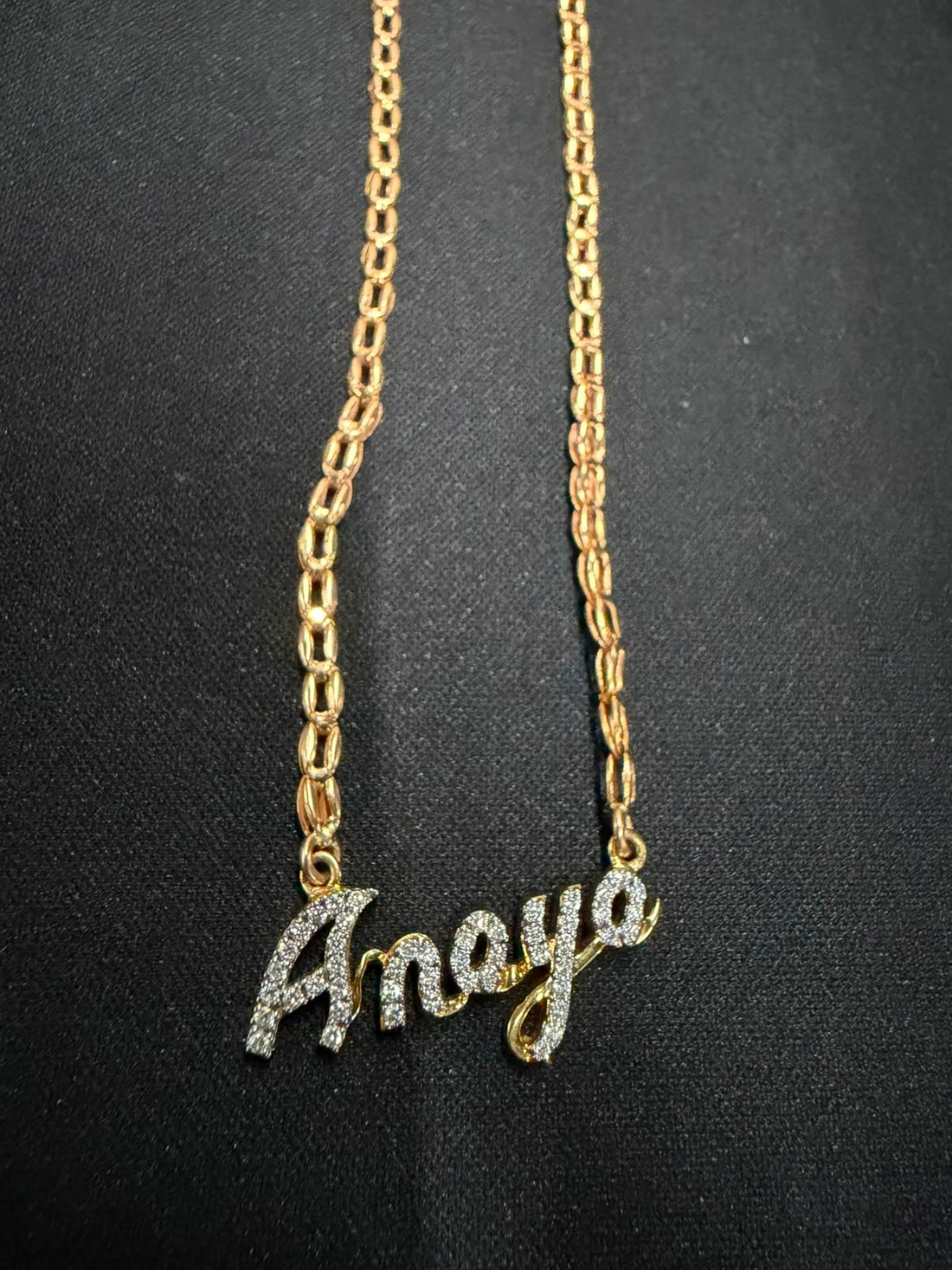Personalized Amaya Diamond Name Necklace in 9K, 14K & 18K Gold