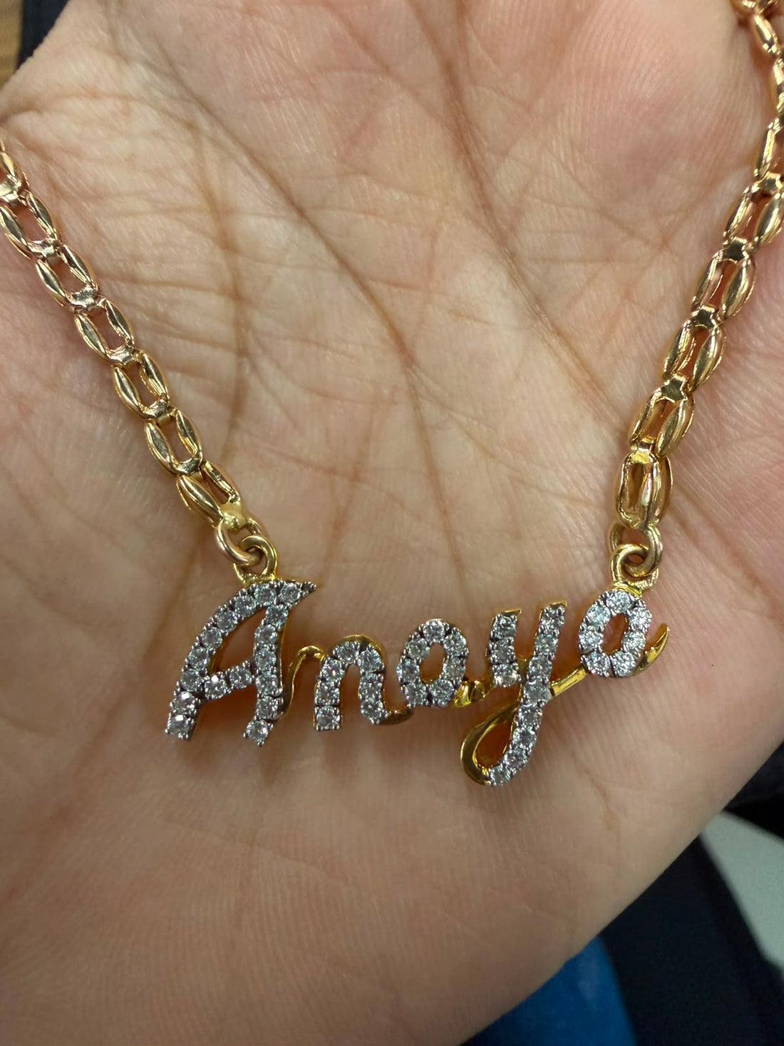 Personalized Amaya Diamond Name Necklace in 9K, 14K & 18K Gold