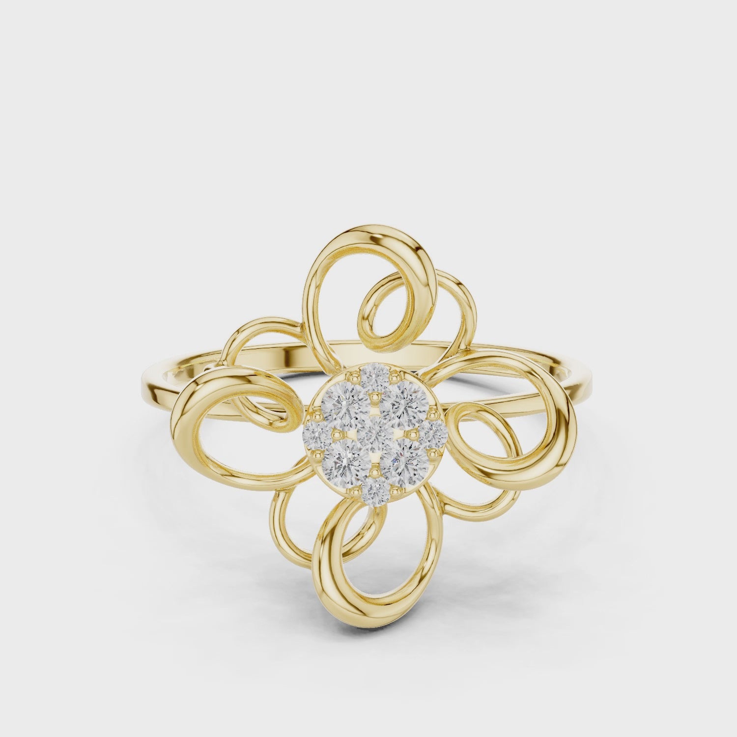 Diamond Bloom Bow Ring in Rose Gold – IGI Certified | Kiashaajewellery