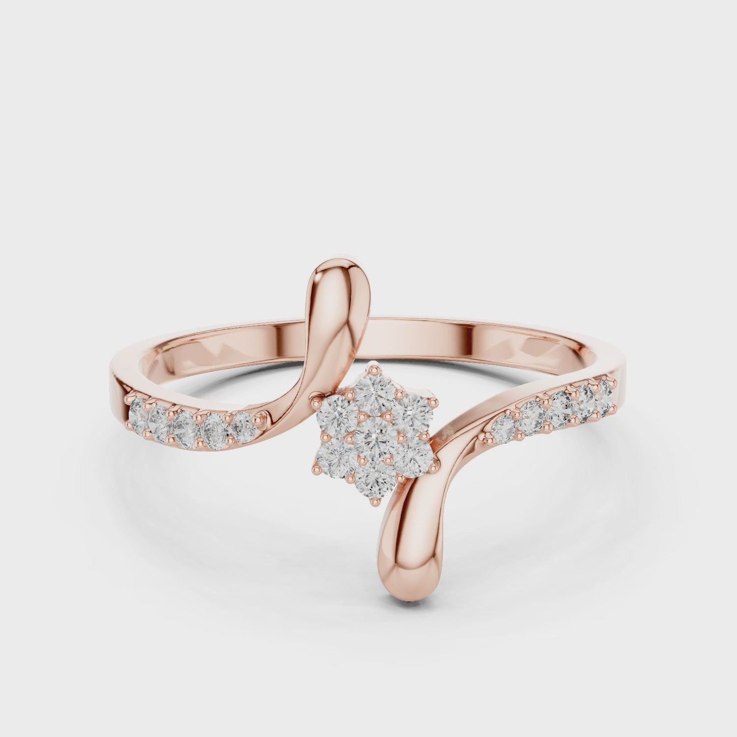 Floral Spark Lab-Grown Diamond Ring in 14K/18K Rose Gold – IGI Certified