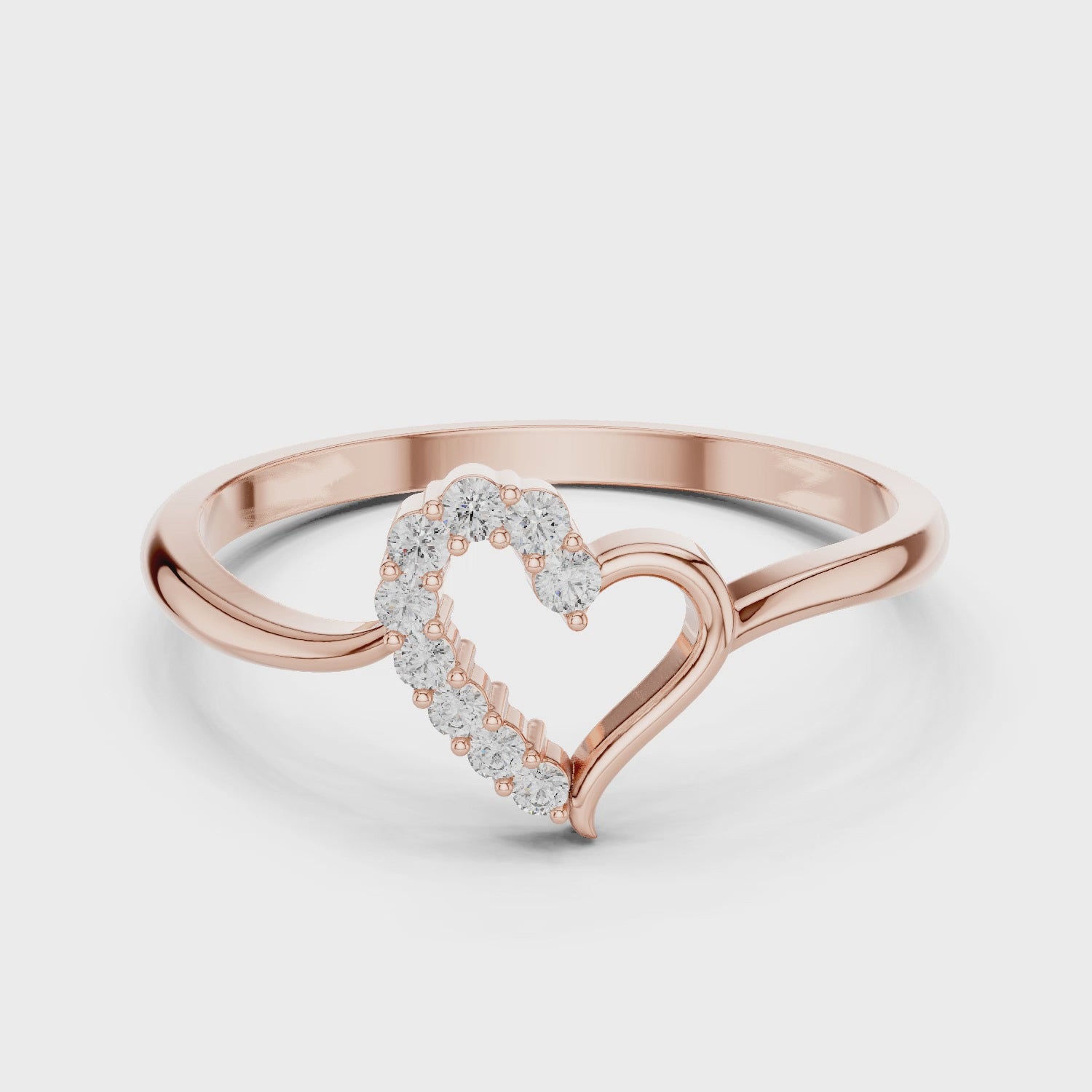 Elegant Heart Lab-Grown Diamond Ring – 14K/18K Gold