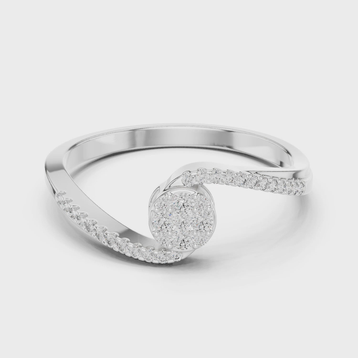 Elegant Spiral Lab-Grown Diamond Ring in 14K/18K Rose Gold