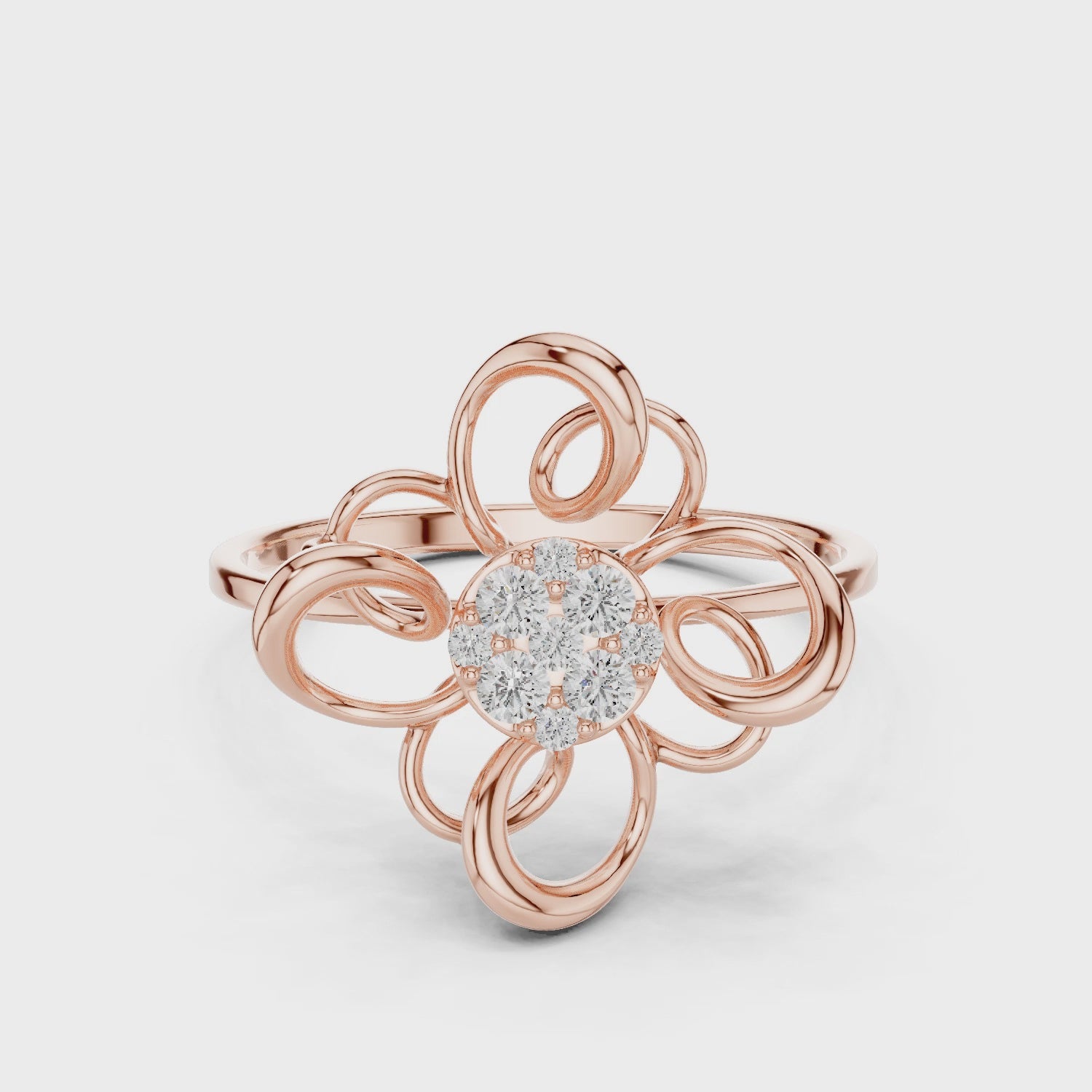 Rose Gold Bow Design Lab-Grown Diamond Ring
