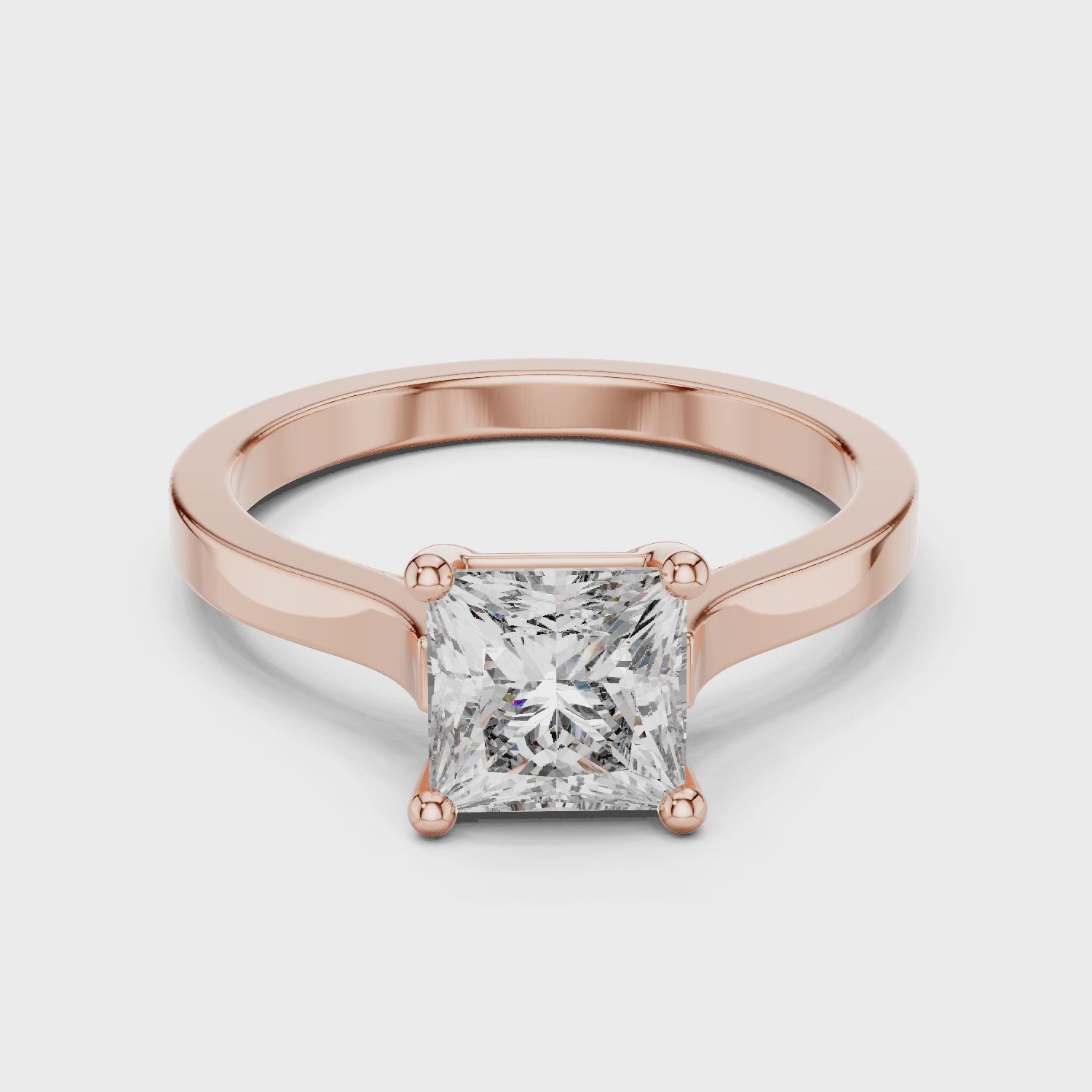 Elegant Rose Gold Solitaire Diamond Ring – IGI Certified