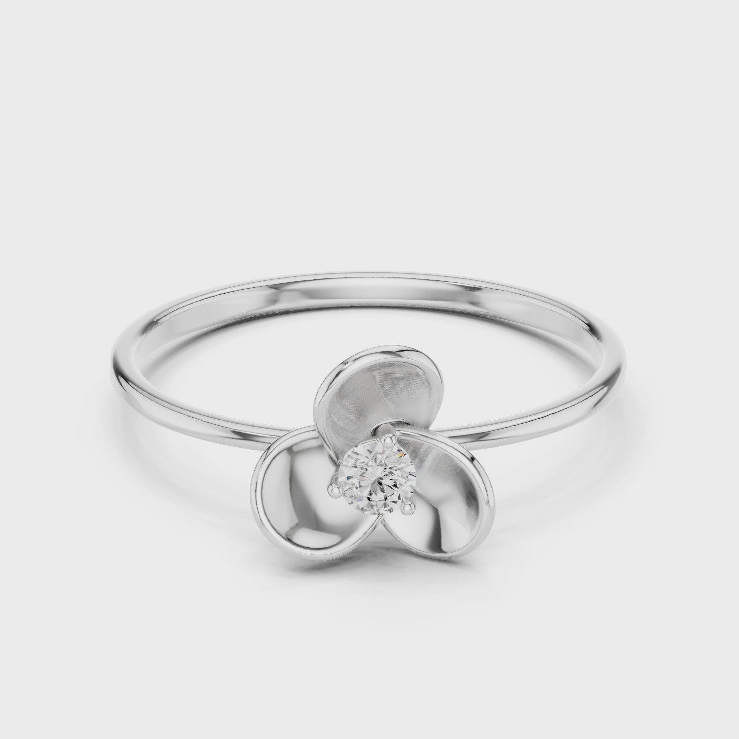 Rose Petal Solitaire Lab-Grown Diamond Ring