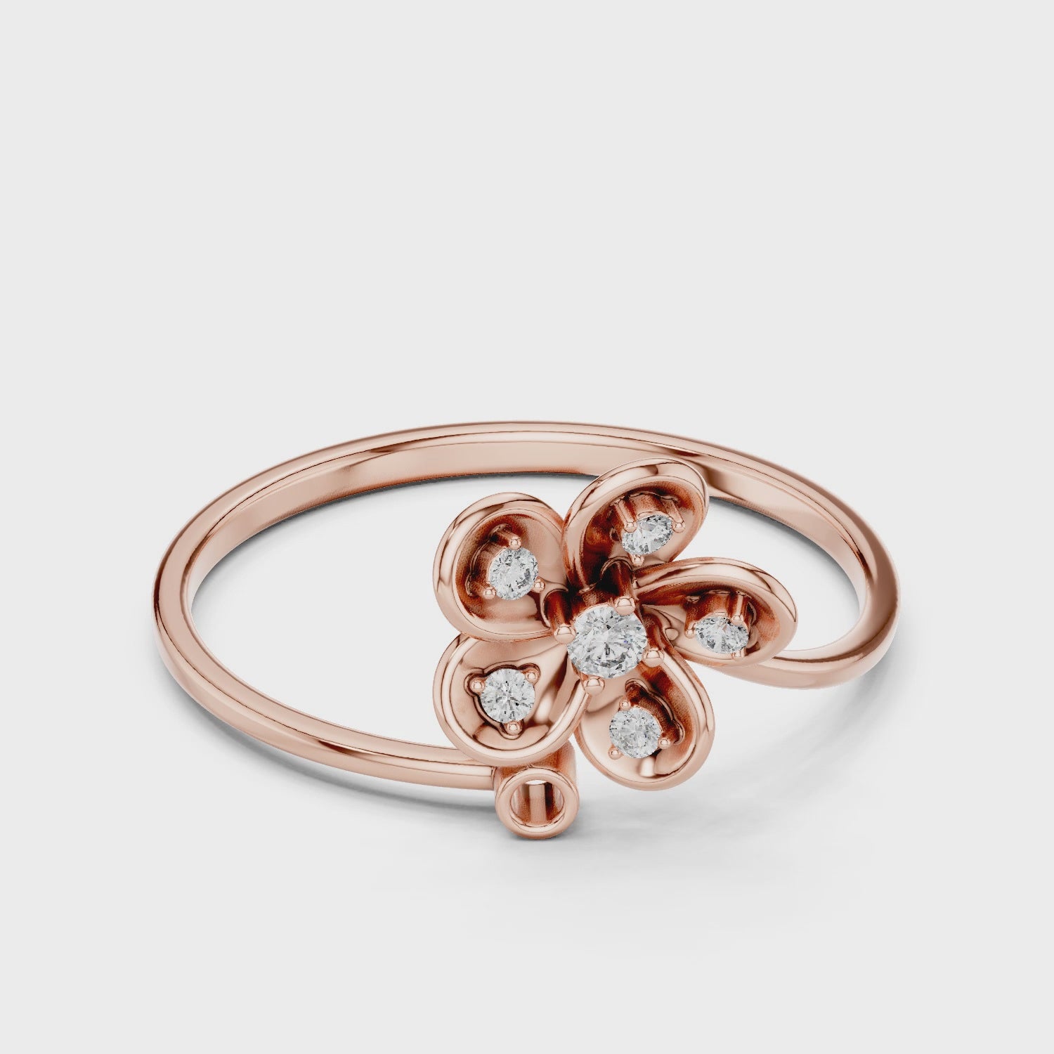 Floral Sparkle Lab Grown Diamond Ring in Rose Gold – IGI Certified