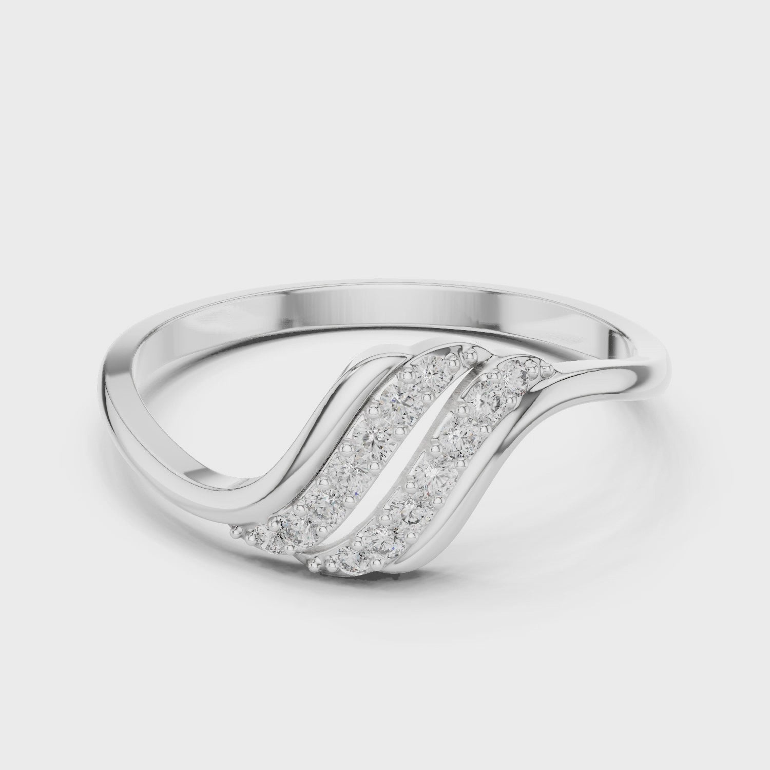 Twin Row Lab-Grown Diamond Ring in 14K/18K Rose Gold – IGI Certified