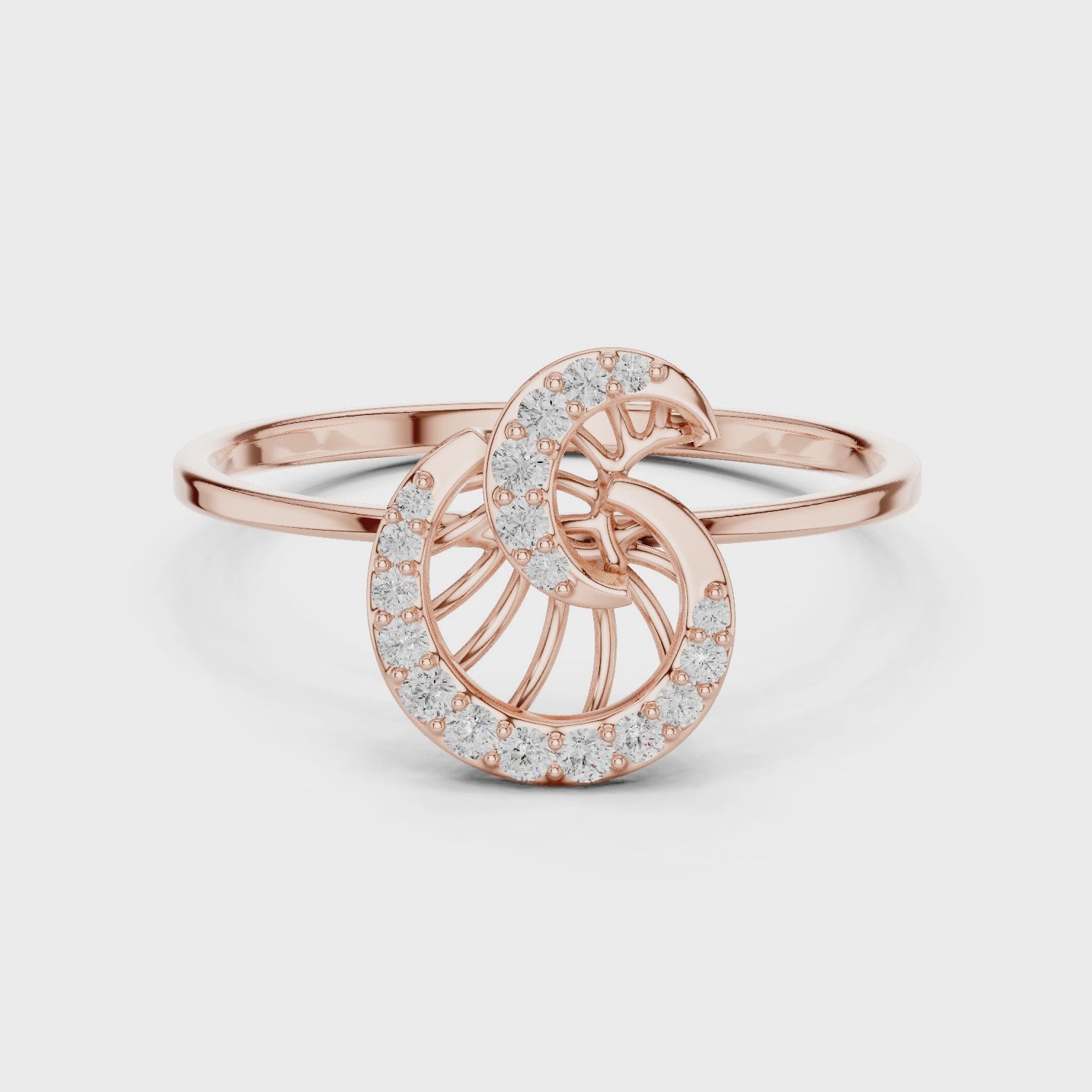 Double Spiral Diamond Ring in 14K/18K Gold