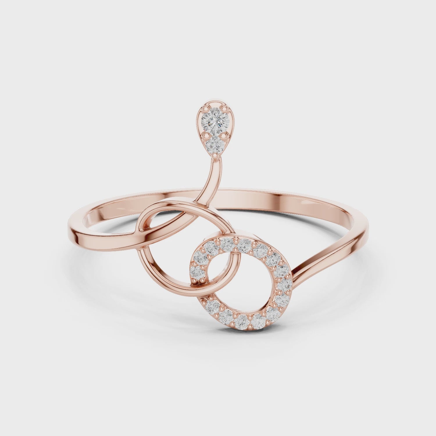 Interlinked Diamond Ring in 14K/18K Gold