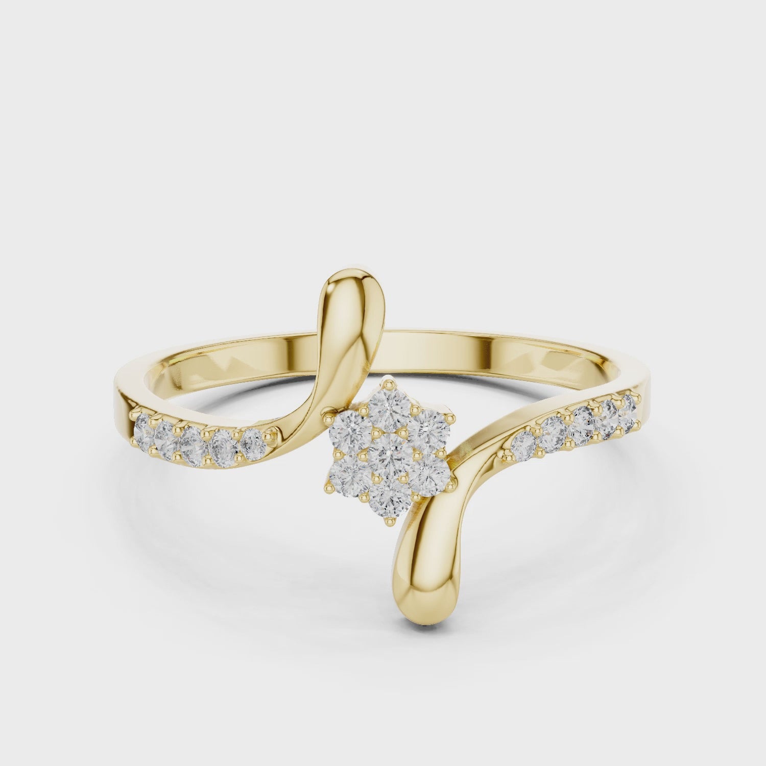 Floral Spark Lab-Grown Diamond Ring in 14K/18K Rose Gold – IGI Certified