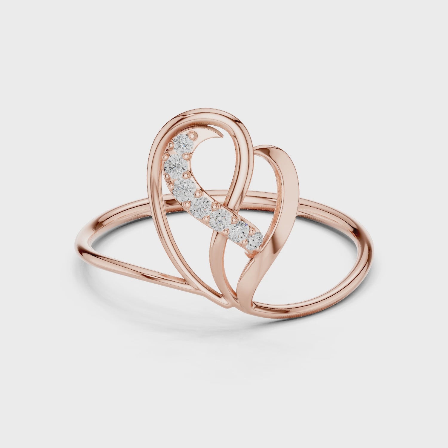 Graceful Leaf Diamond Ring in 14K/18K Gold