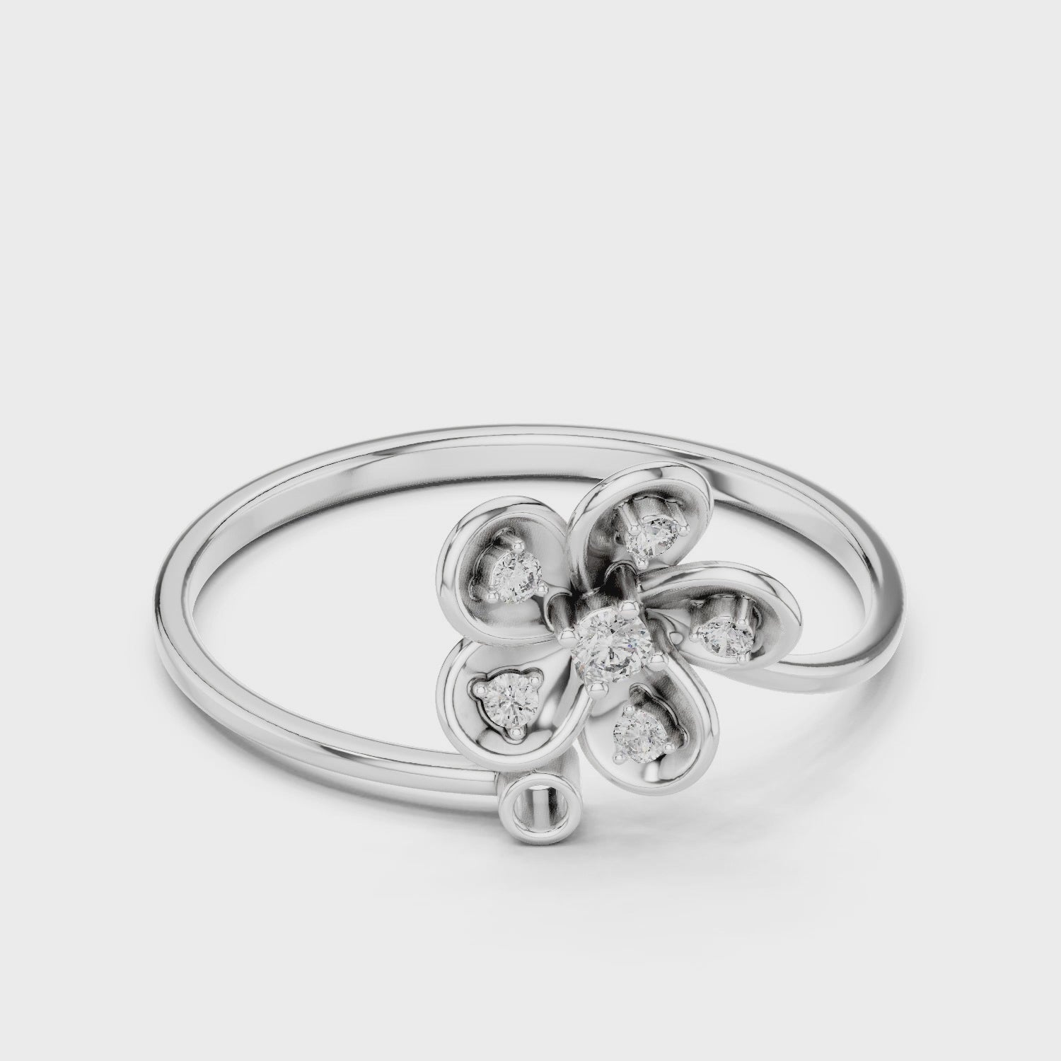 Floral Sparkle Lab Grown Diamond Ring in Rose Gold – IGI Certified