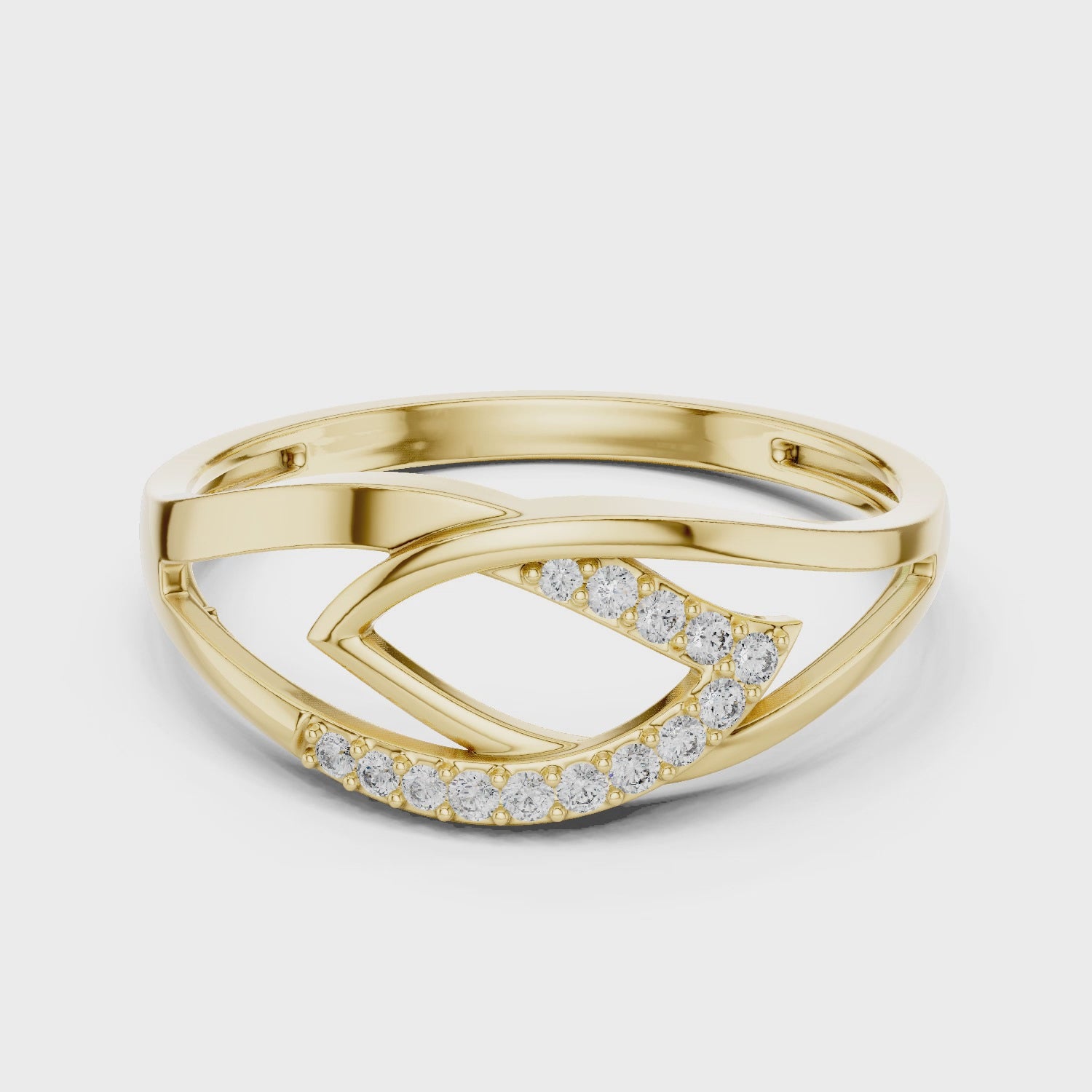 Elegant Leaf-Inspired Lab Grown Diamond Ring