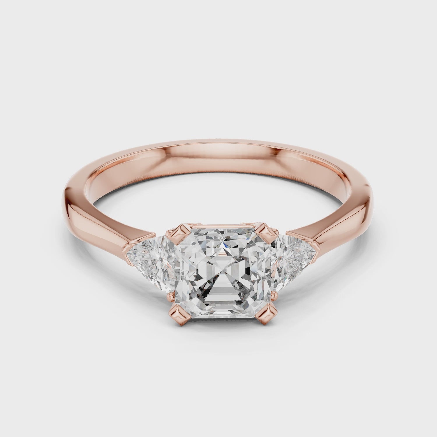 Princess Cut Three-Stone Diamond Ring in 14K/18K Gold – IGI Certified