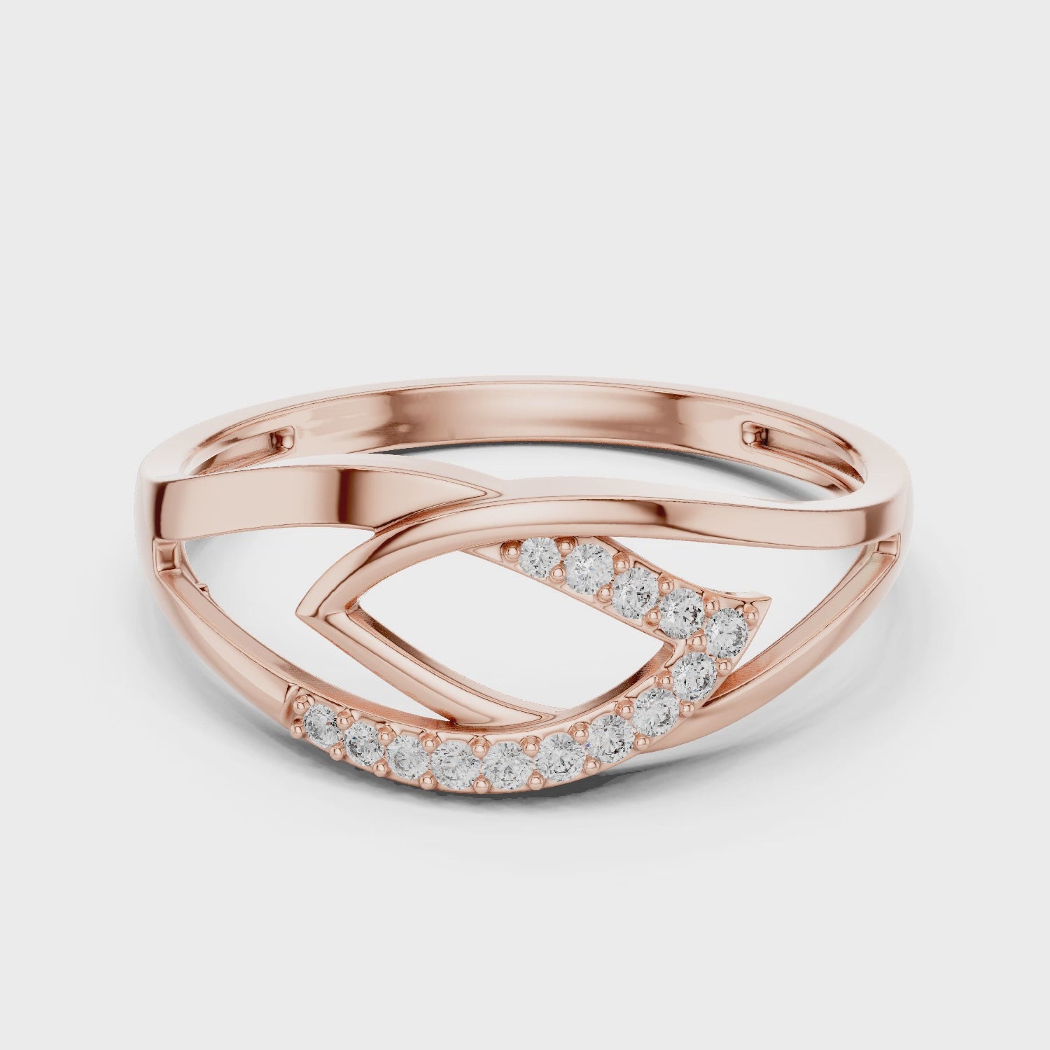 Elegant Leaf-Inspired Lab Grown Diamond Ring
