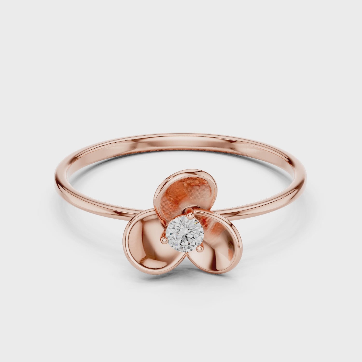 Rose Petal Solitaire Lab-Grown Diamond Ring