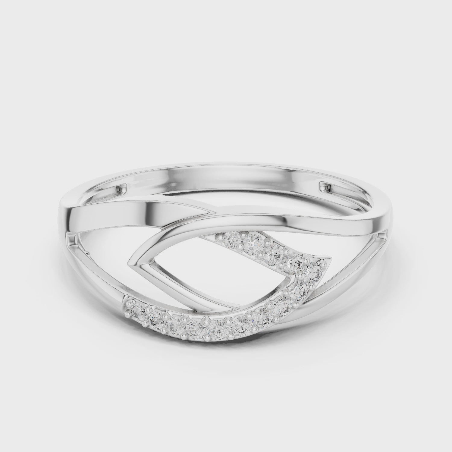 Elegant Leaf-Inspired Lab Grown Diamond Ring