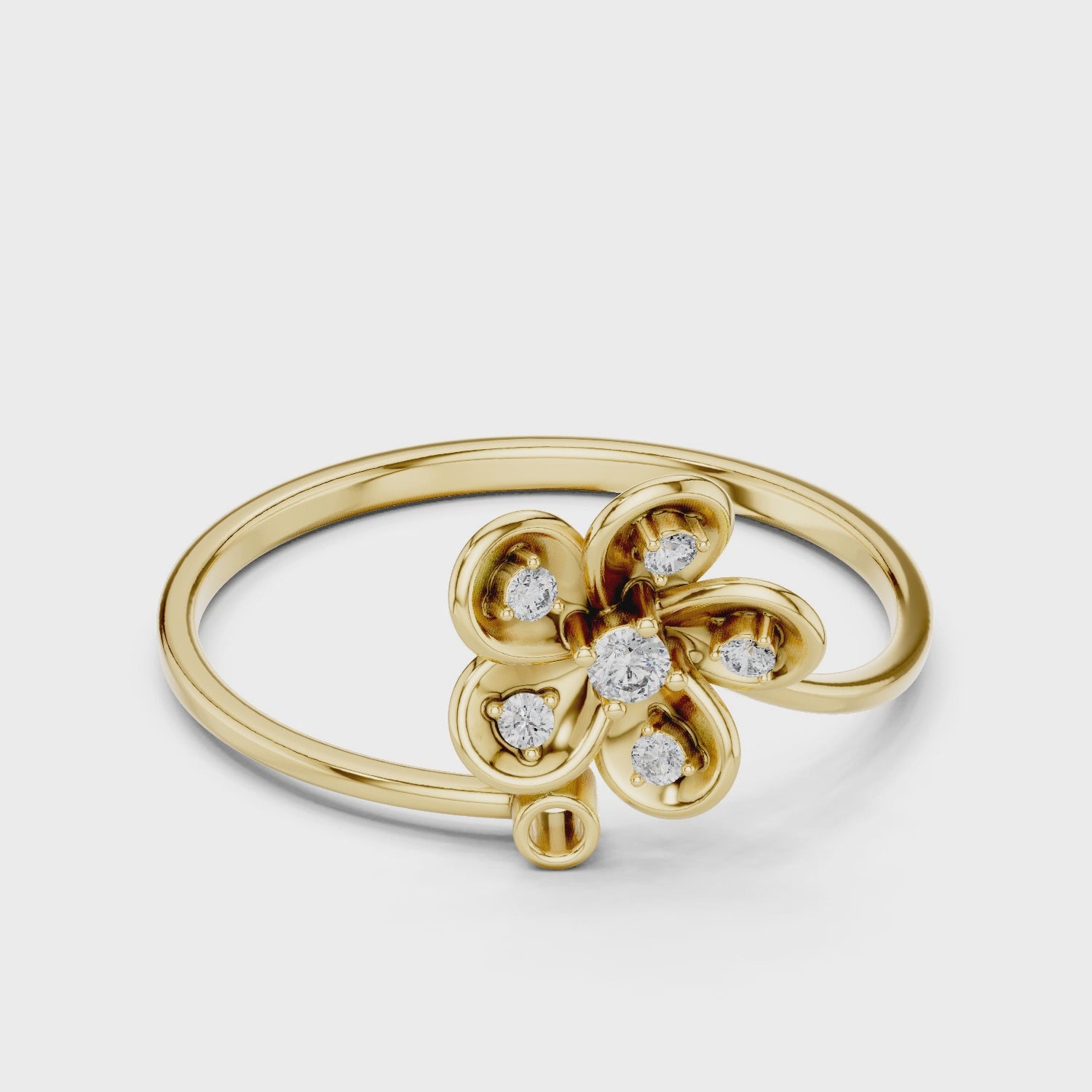 Floral Sparkle Lab Grown Diamond Ring in Rose Gold – IGI Certified