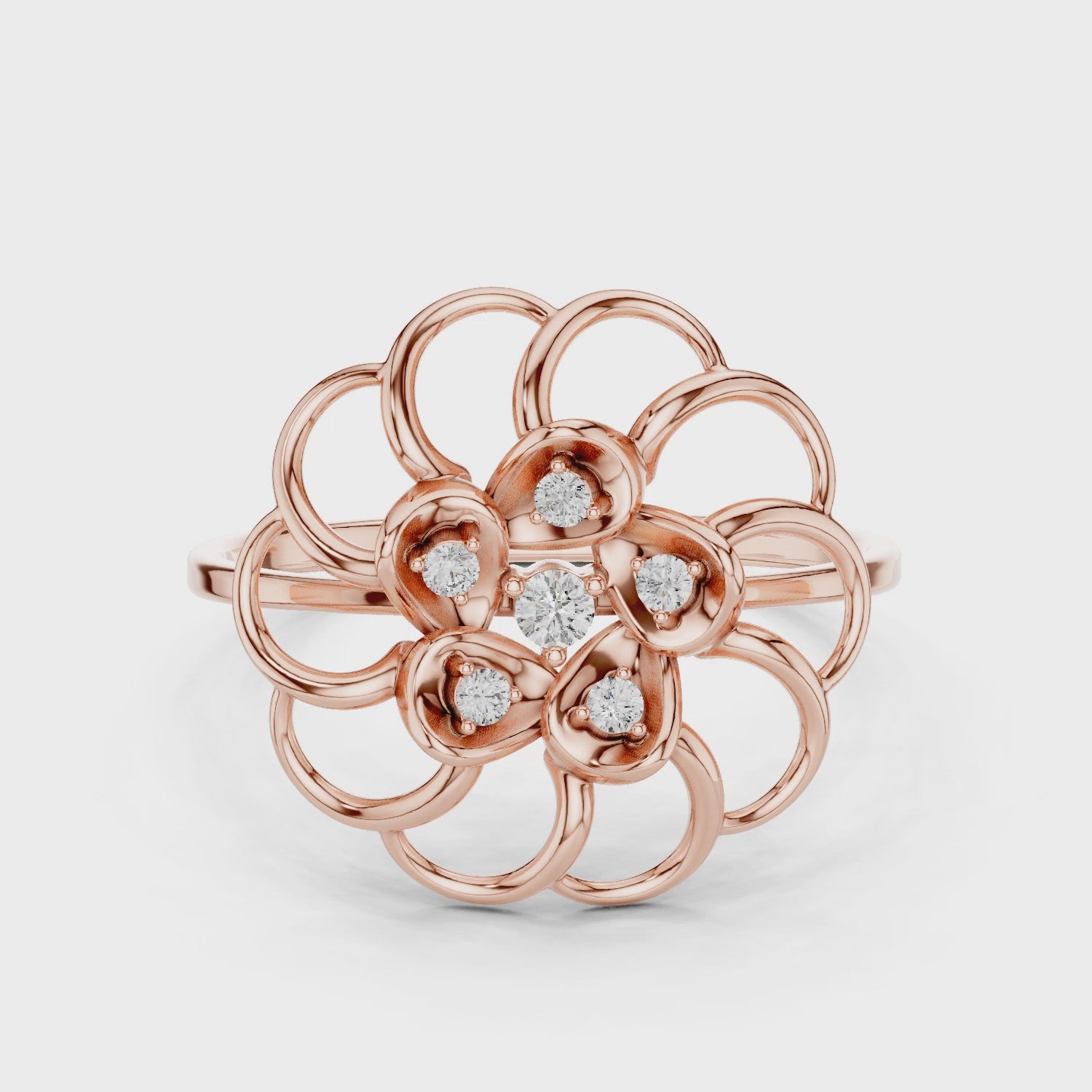 Elegant Floral Cluster Lab Grown Diamond Ring