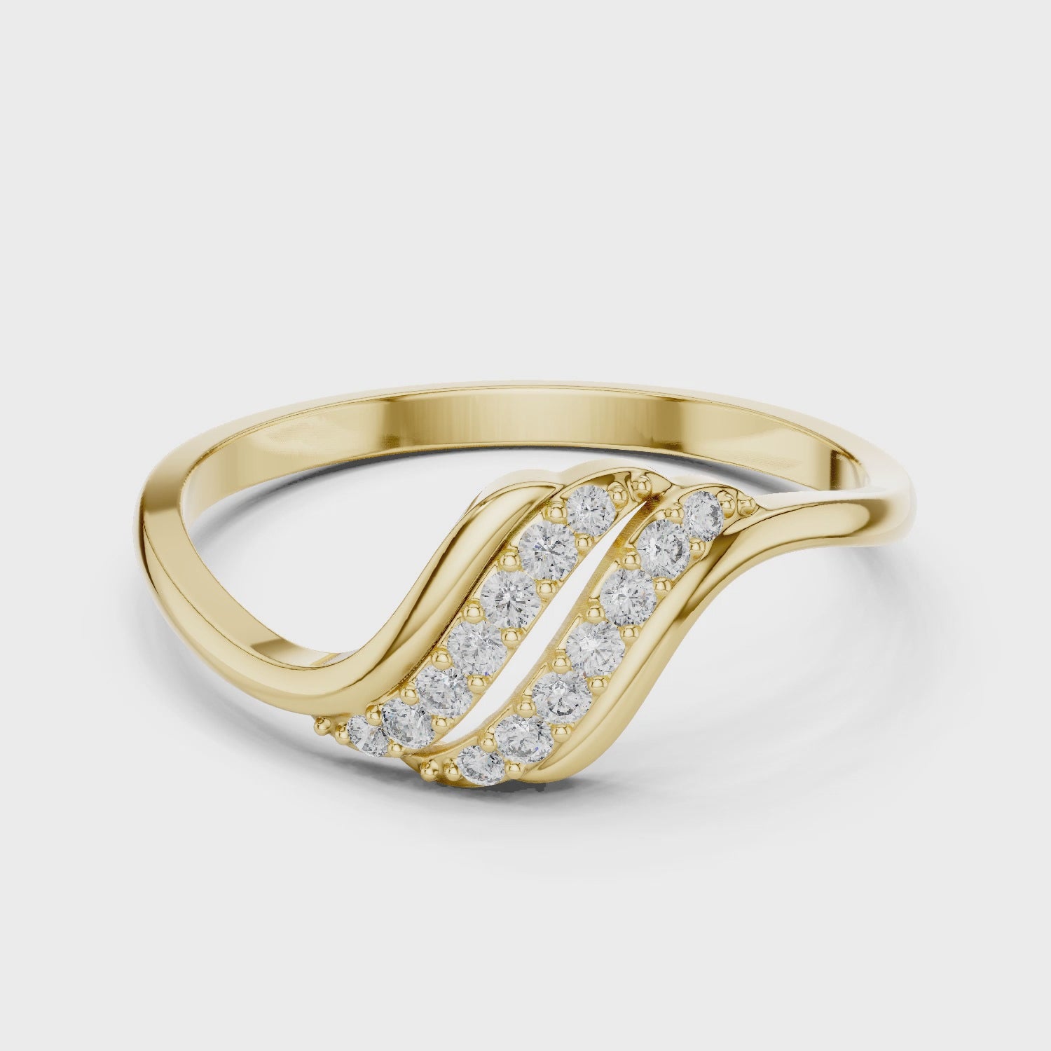 Twin Row Lab-Grown Diamond Ring in 14K/18K Rose Gold – IGI Certified