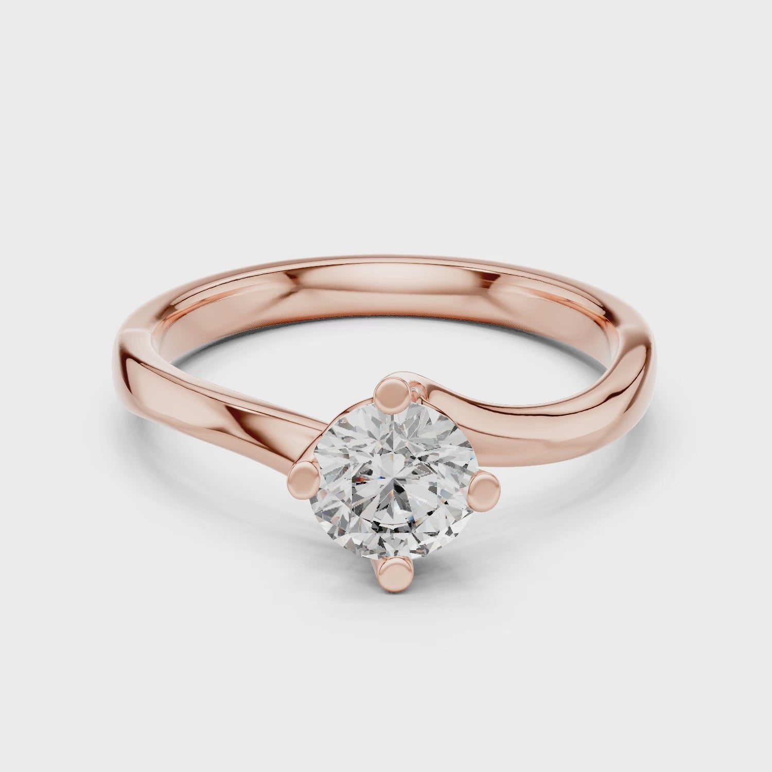 Elegant Solitaire Rose Gold Diamond Ring