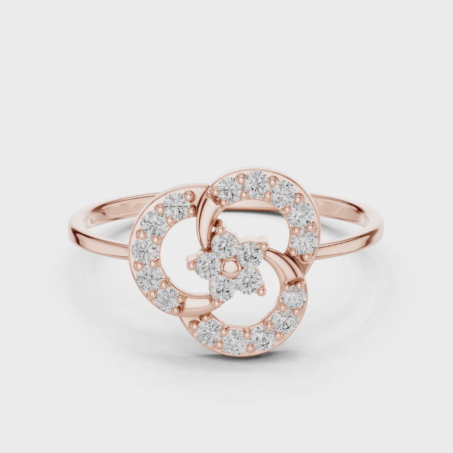 Elegant Floral Lab Grown Diamond Ring – 14K/18K Gold | IGI Certified